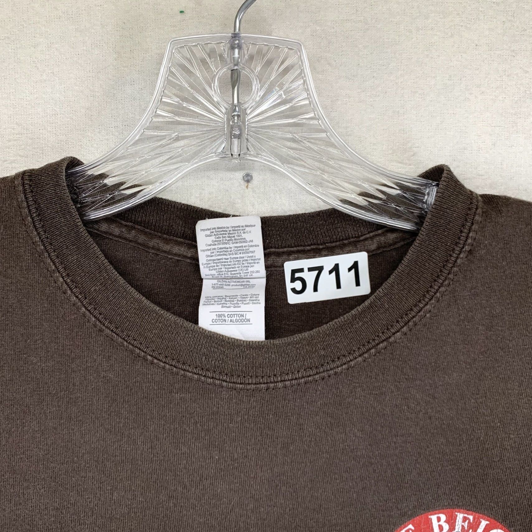 Gildan VINTAGE Cafe Beignet T-Shirt Unisex Adults Small Cotton Brown Restaurant Logo Graphic Print 90s Coffee Size US S / EU 44-46 / 1 - 6 Thumbnail