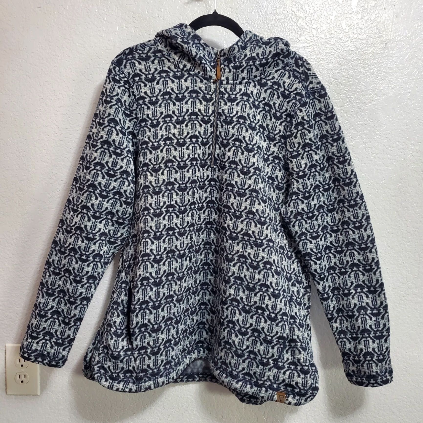 LIV Outdoor VINTAGE LIV Outdoor 1/4 Zip Pullover Women XXL Gray Black Print Fleece Hooded Jacket Size XXL / US 16-18 / IT 52-54 - 2 Thumbnail
