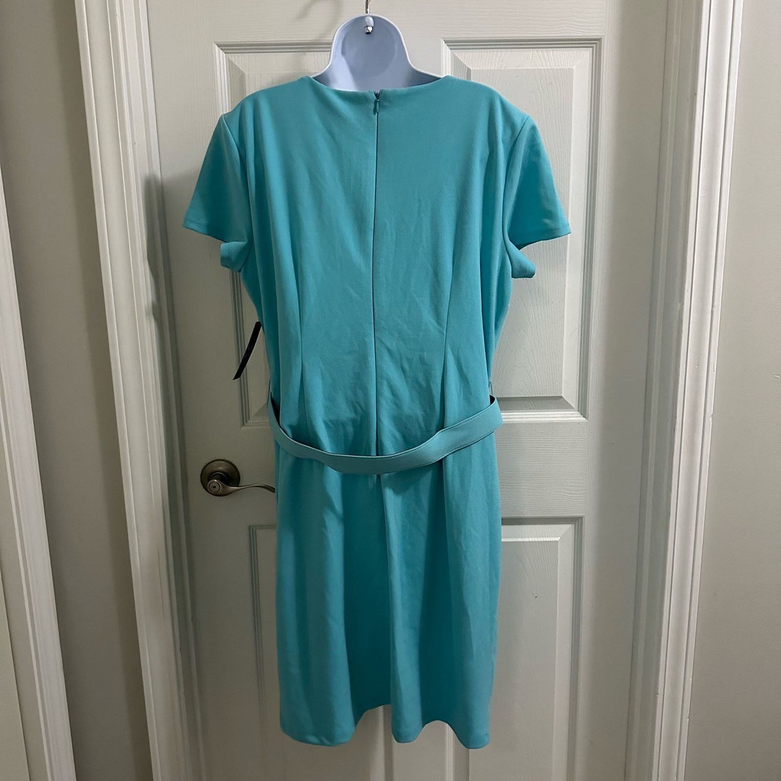 Other New York & Company Dress Turquoise Blue X-Large Belted NWT Size XL / US 12-14 / IT 48-50 - 5 Thumbnail