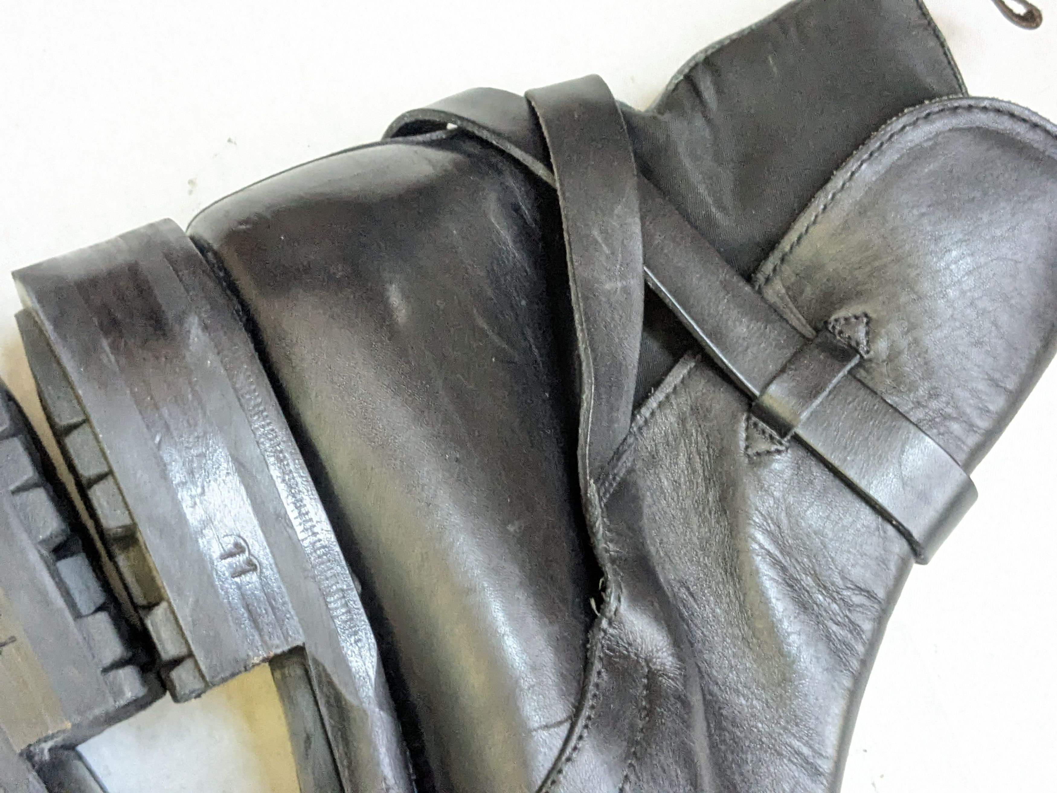 Prada Prada Jodhpur Boots Black 12 Leather Buckle Strap Size US 12 / EU 45 - 20 Thumbnail