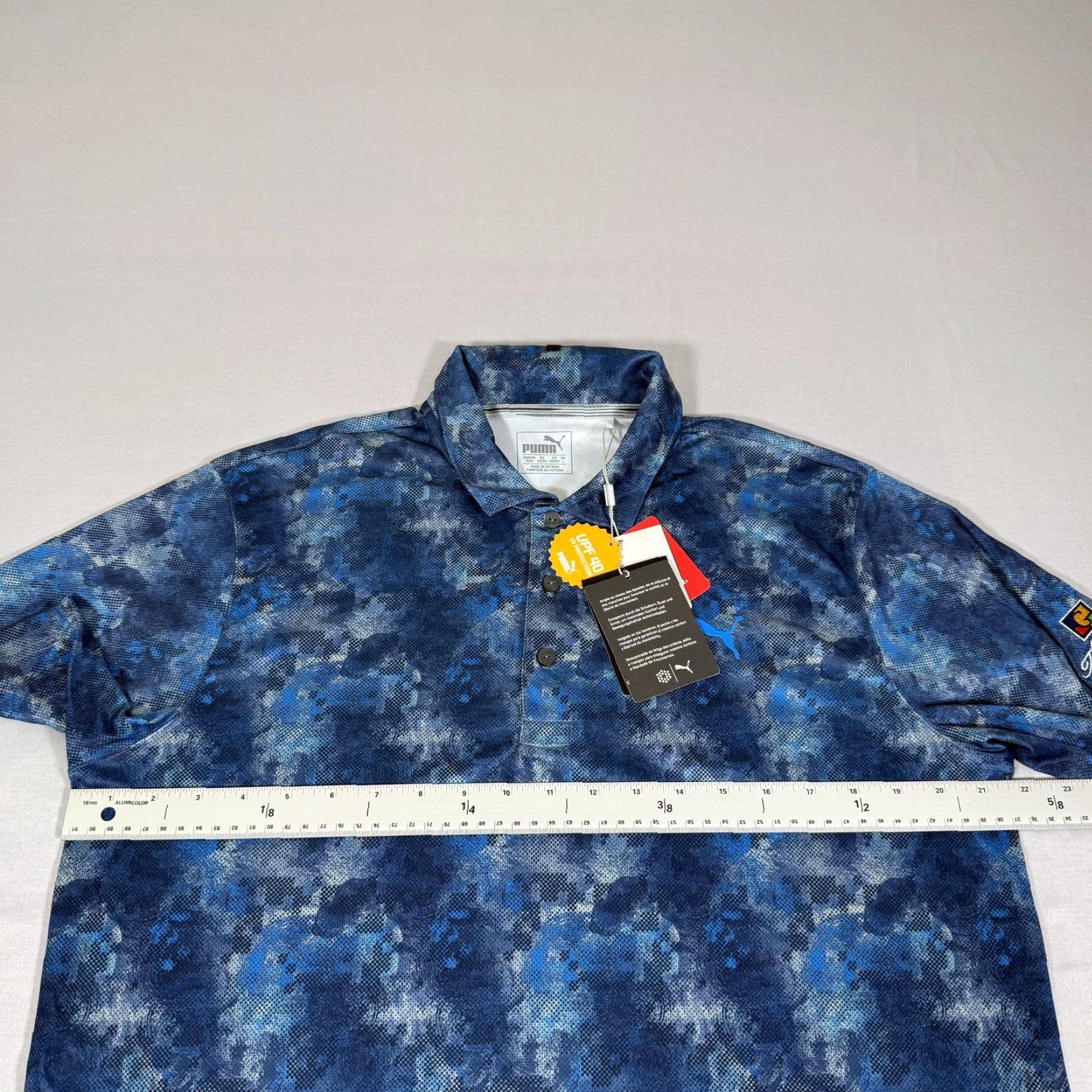 Puma Puma Shirt Mens Medium Blue Camo Paradiso Drycell Performance UPF 40 New Size US M / EU 48-50 / 2 - 6 Thumbnail