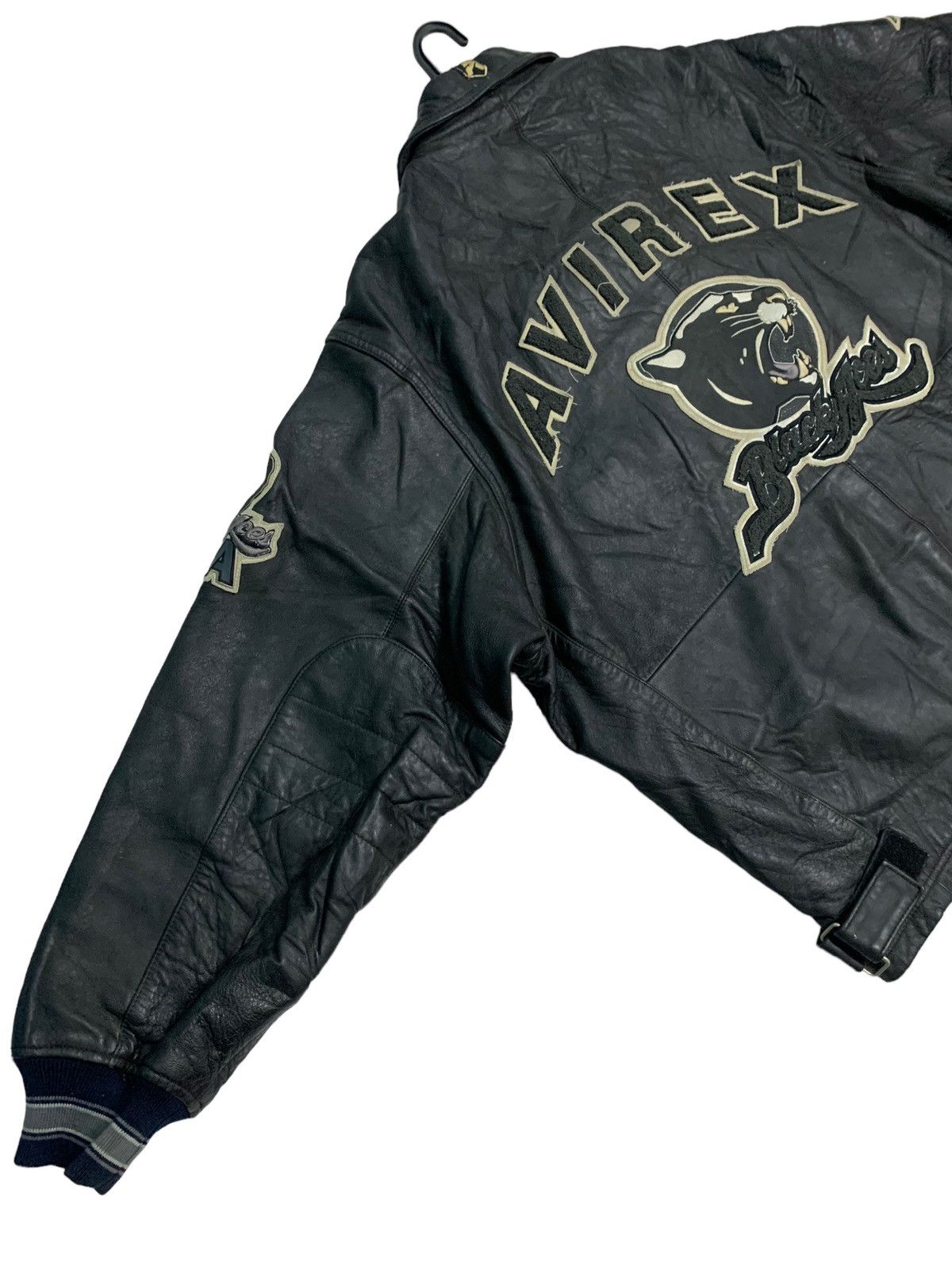 Avirex 🔥Vintage Avirex Black Aces (Oversized 3XL) Leather Jacket Size US XXL / EU 58 / 5 - 6 Thumbnail