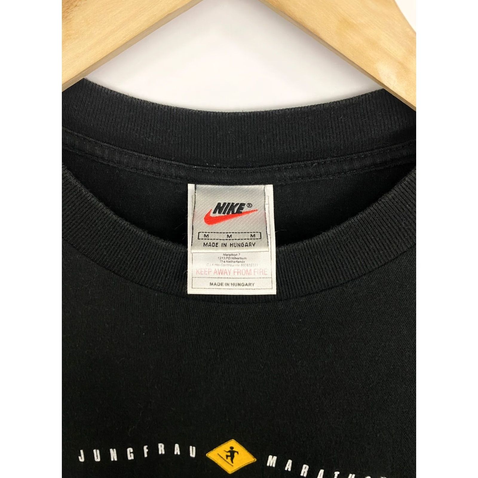 Nike VINTAGE Nike Jungfrau Marathon T-shirt Mens M Black Retro 1998 Size US M / EU 48-50 / 2 - 6 Thumbnail