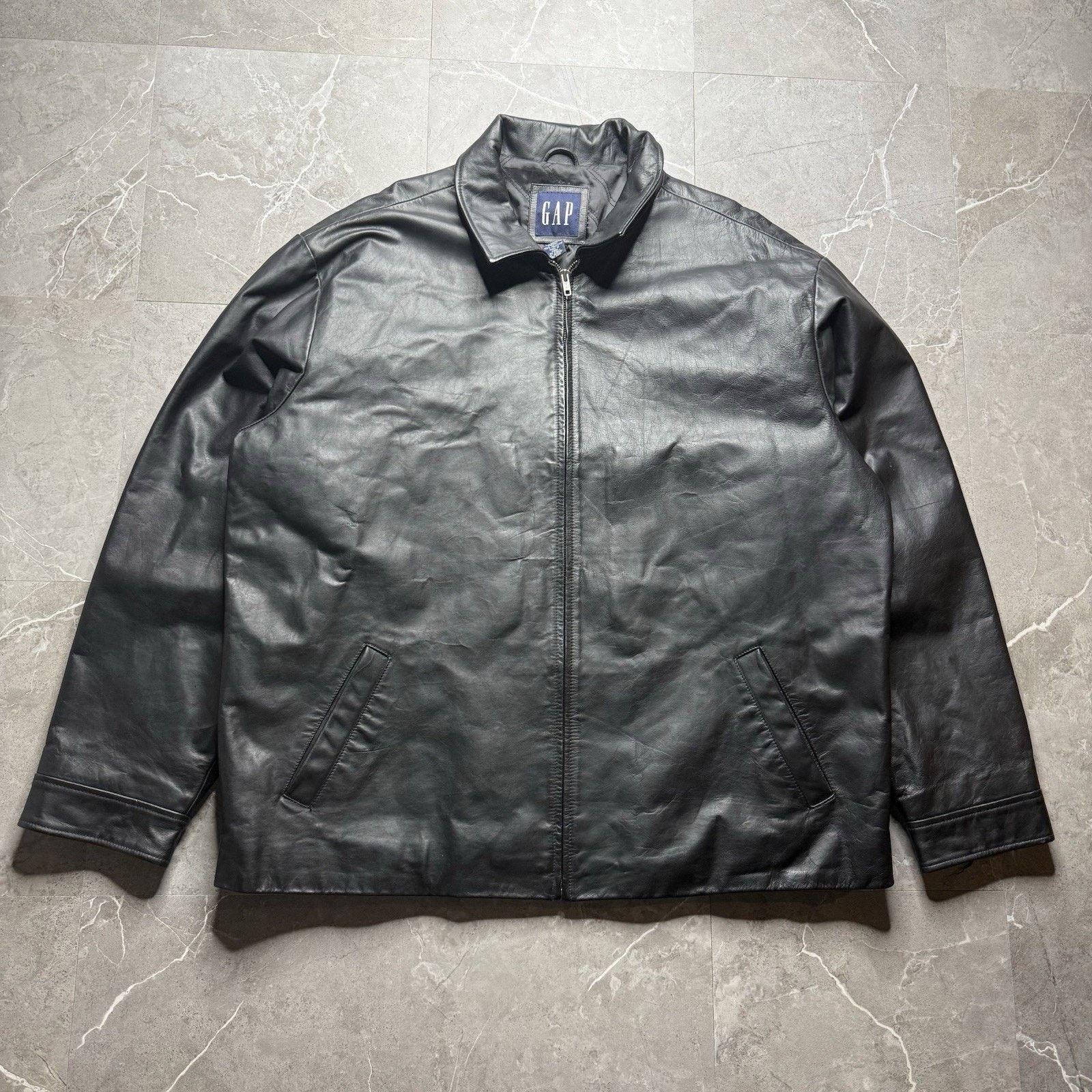 Vintage Gap Black Gap Leather Jacket Mens Vintage Gap Jacket SMALL