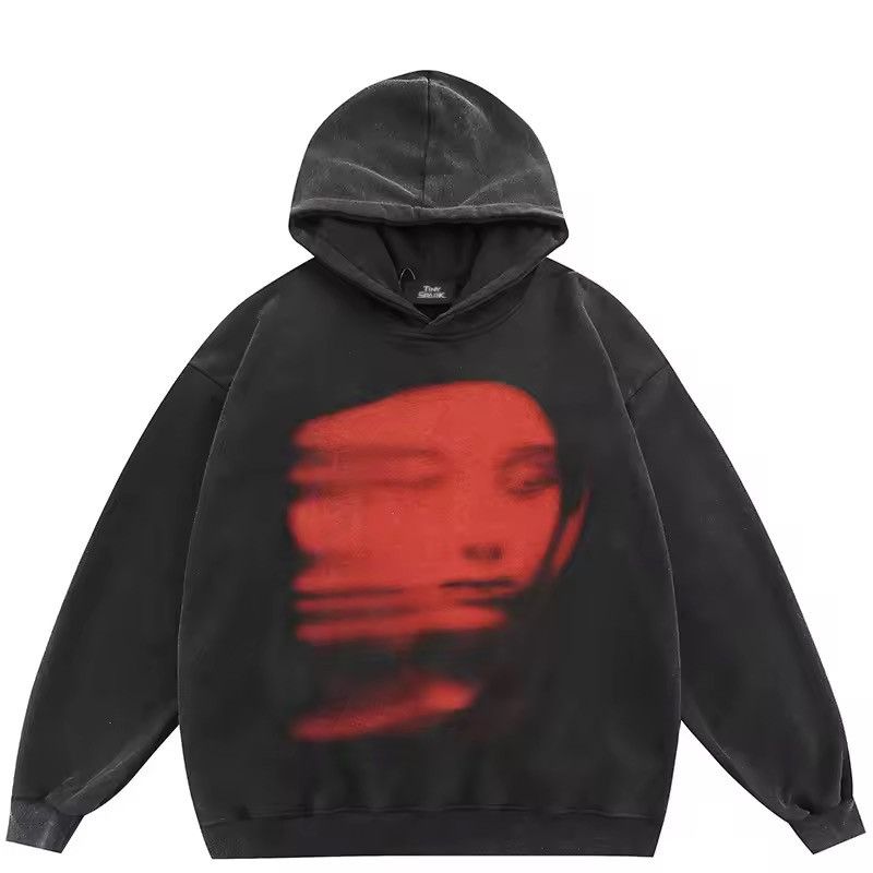 Japanese Brand Limited Edition Abstract Red Face Hoodie -Streetwear Unisex” Size US M / EU 48-50 / 2 - 1 Thumbnail