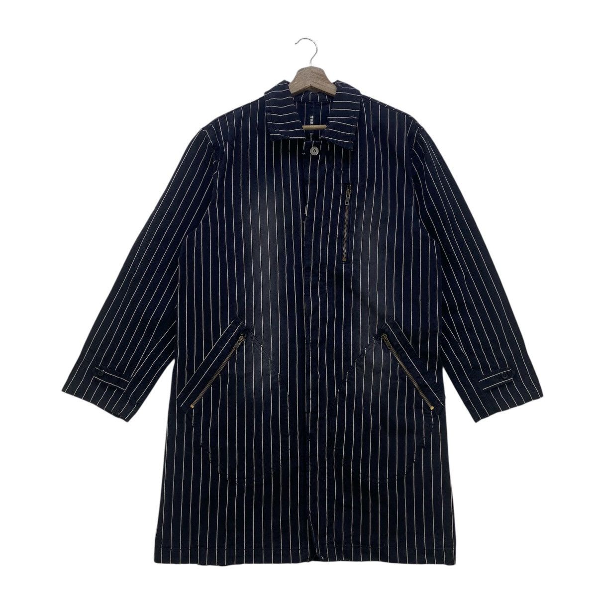 Japanese Brand Japanese Brand Thanx God Stripes Distressed Denim Jacket Size US S / EU 44-46 / 1 - 2 Thumbnail