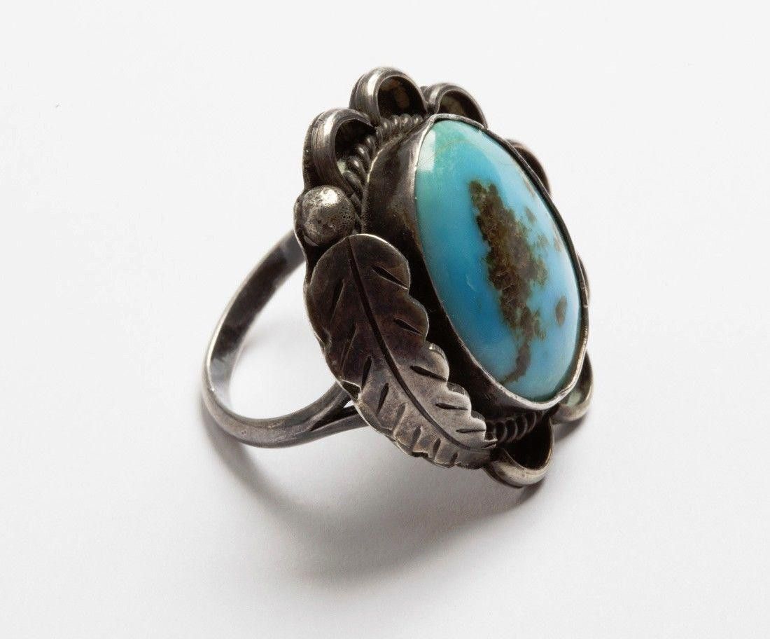Designer Sterling Silver Turquoise Ring Size ONE SIZE - 2 Thumbnail