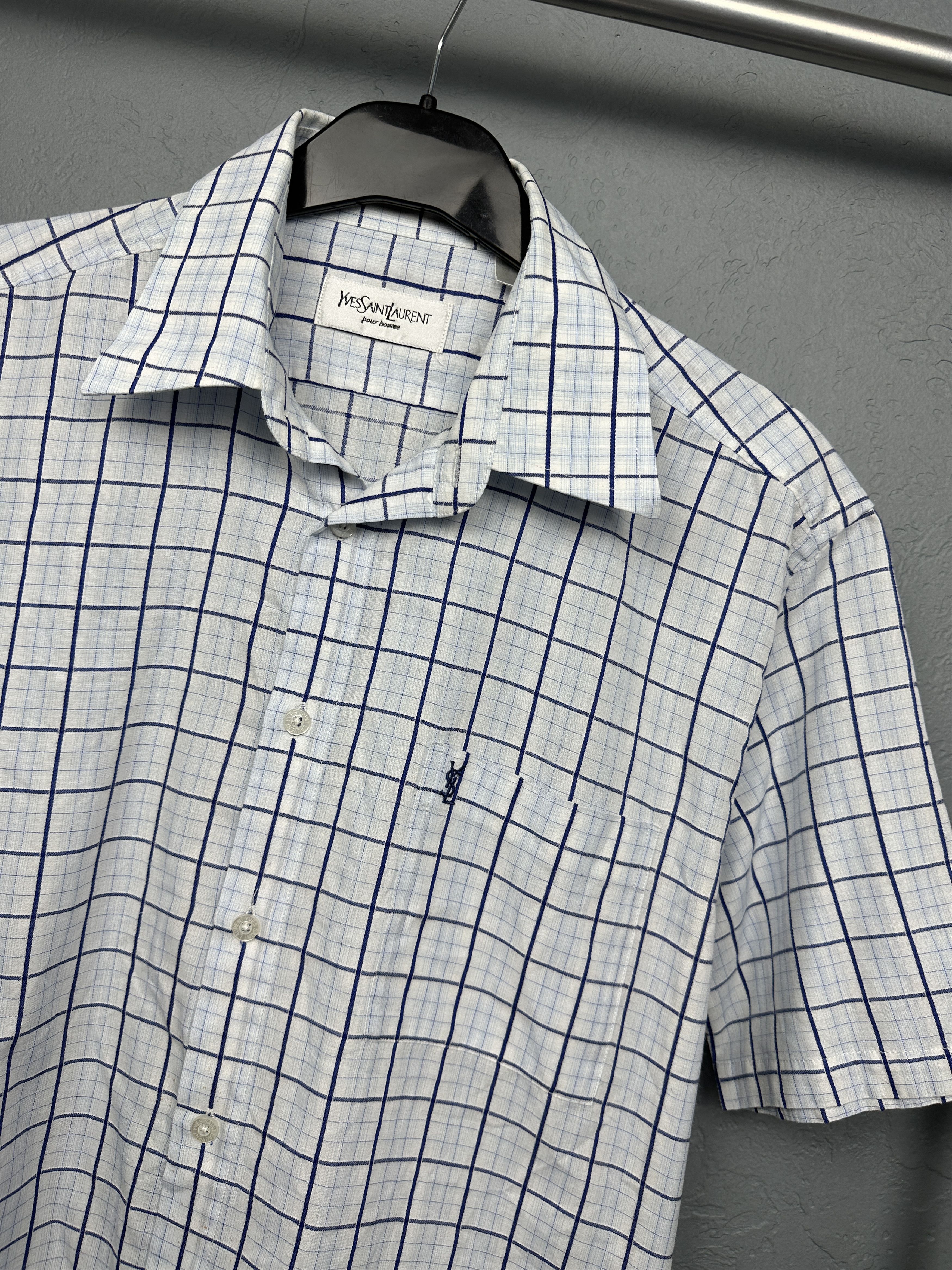 Yves Saint Laurent Yves Saint Laurent YSL Mens Short Sleeve Shirt Size US M / EU 48-50 / 2 - 2 Thumbnail