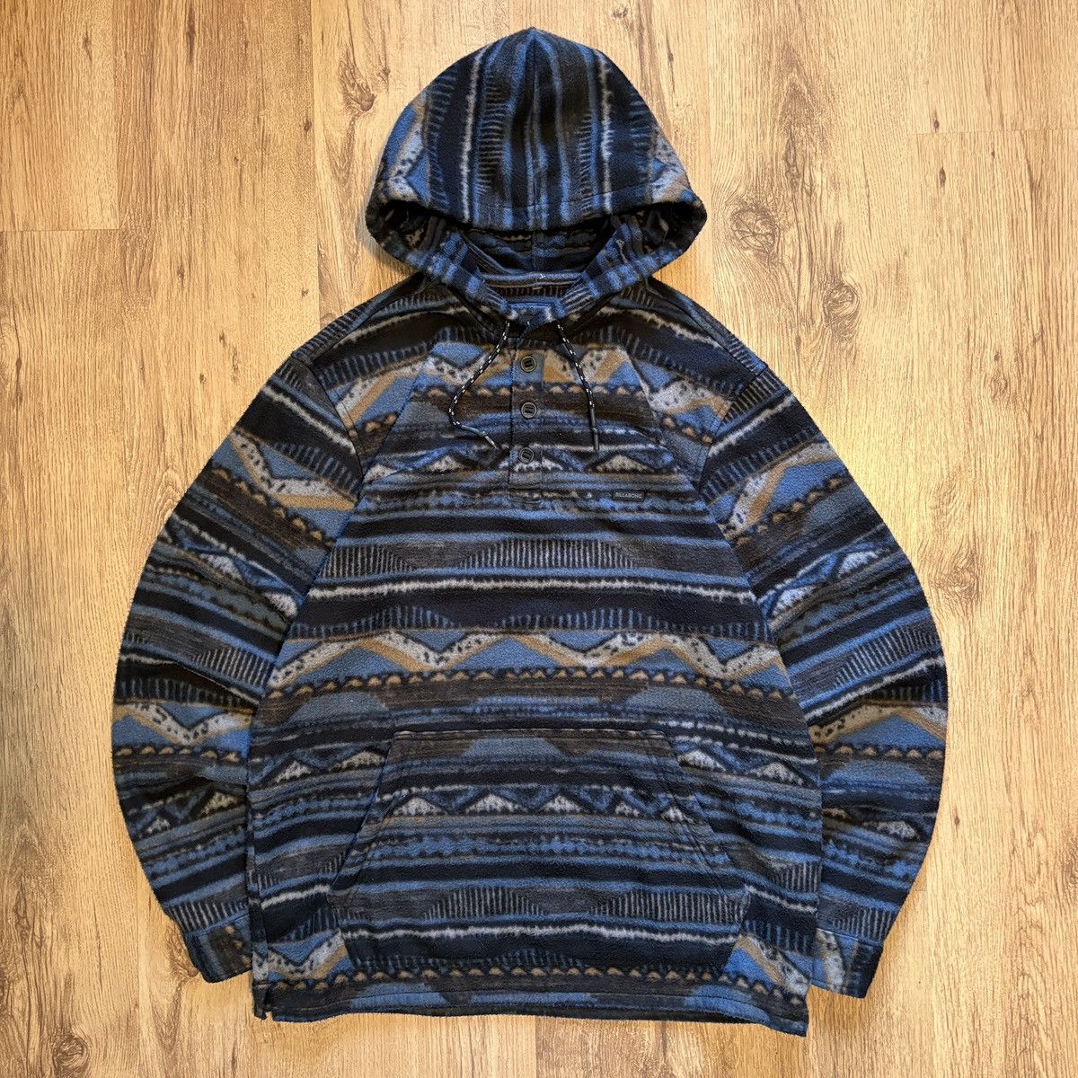 Billabong Y2K Billabong Aztec Design fleece Hoodie with button up s Size US L / EU 52-54 / 3 - 1 Thumbnail
