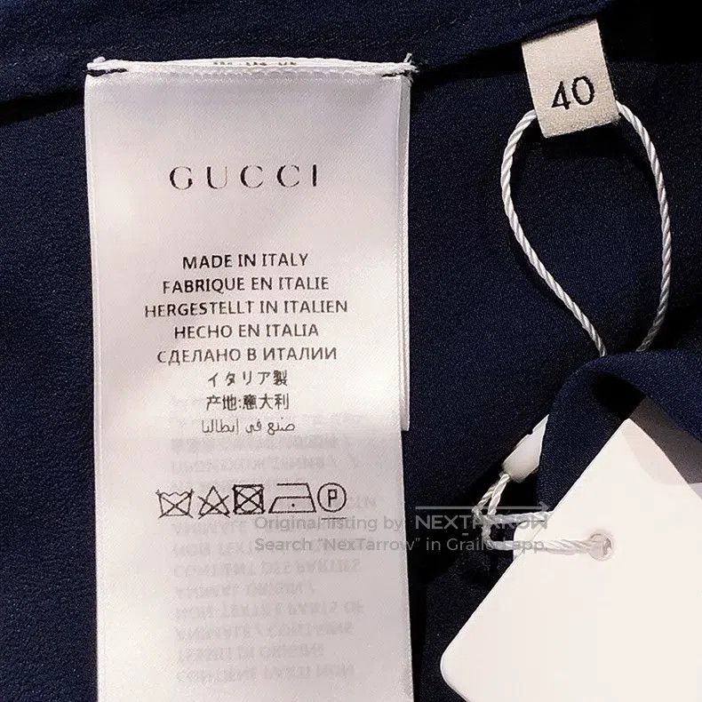 Gucci Gucci Dark blue pearl button silk shirt Size S / US 4 / IT 40 - 8 Thumbnail