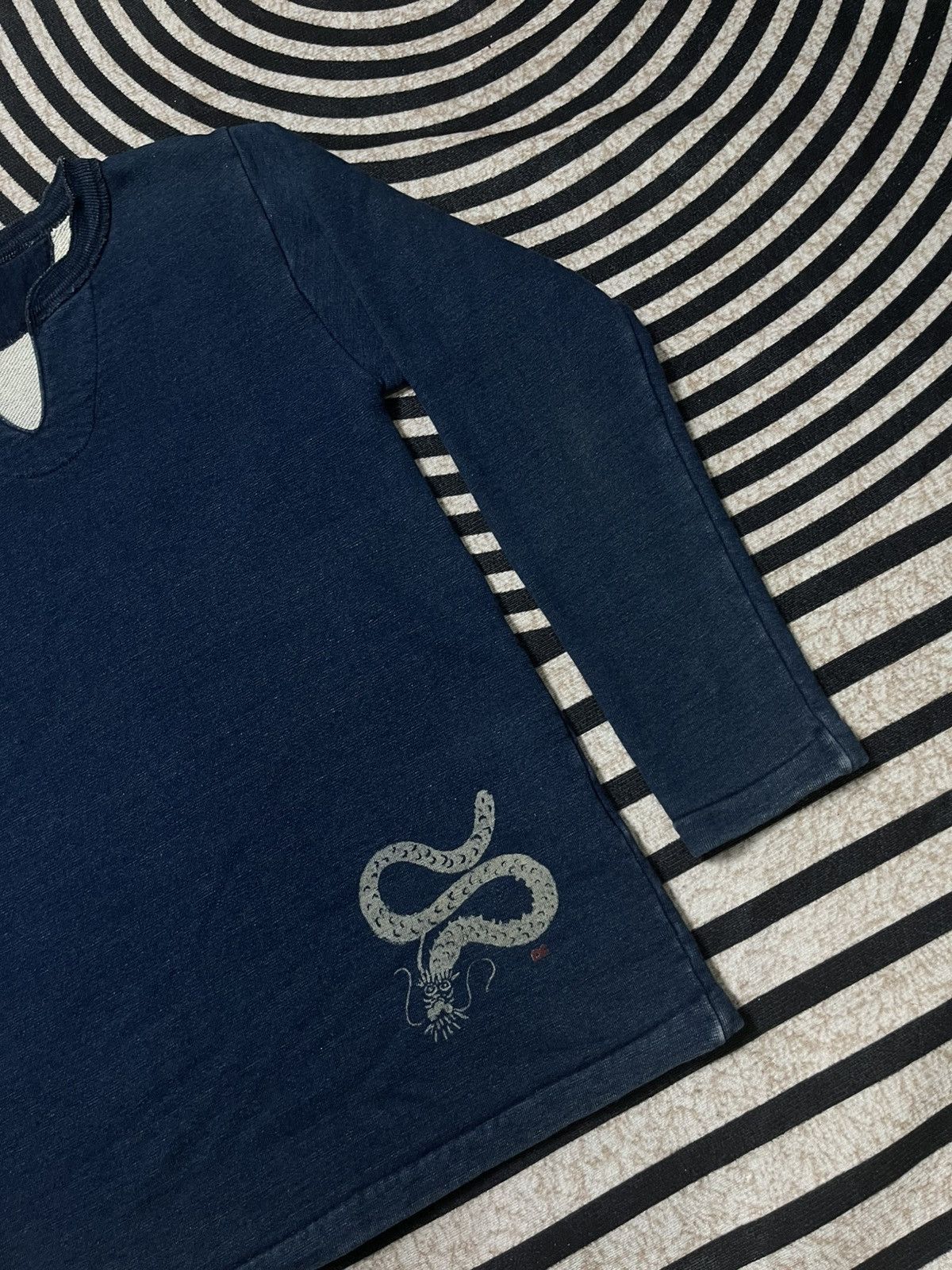 45rpm 90s 45RPM SWEATSHIRT LONG SLEEVE INDIGO DYE V-NECK Size US S / EU 44-46 / 1 - 4 Thumbnail