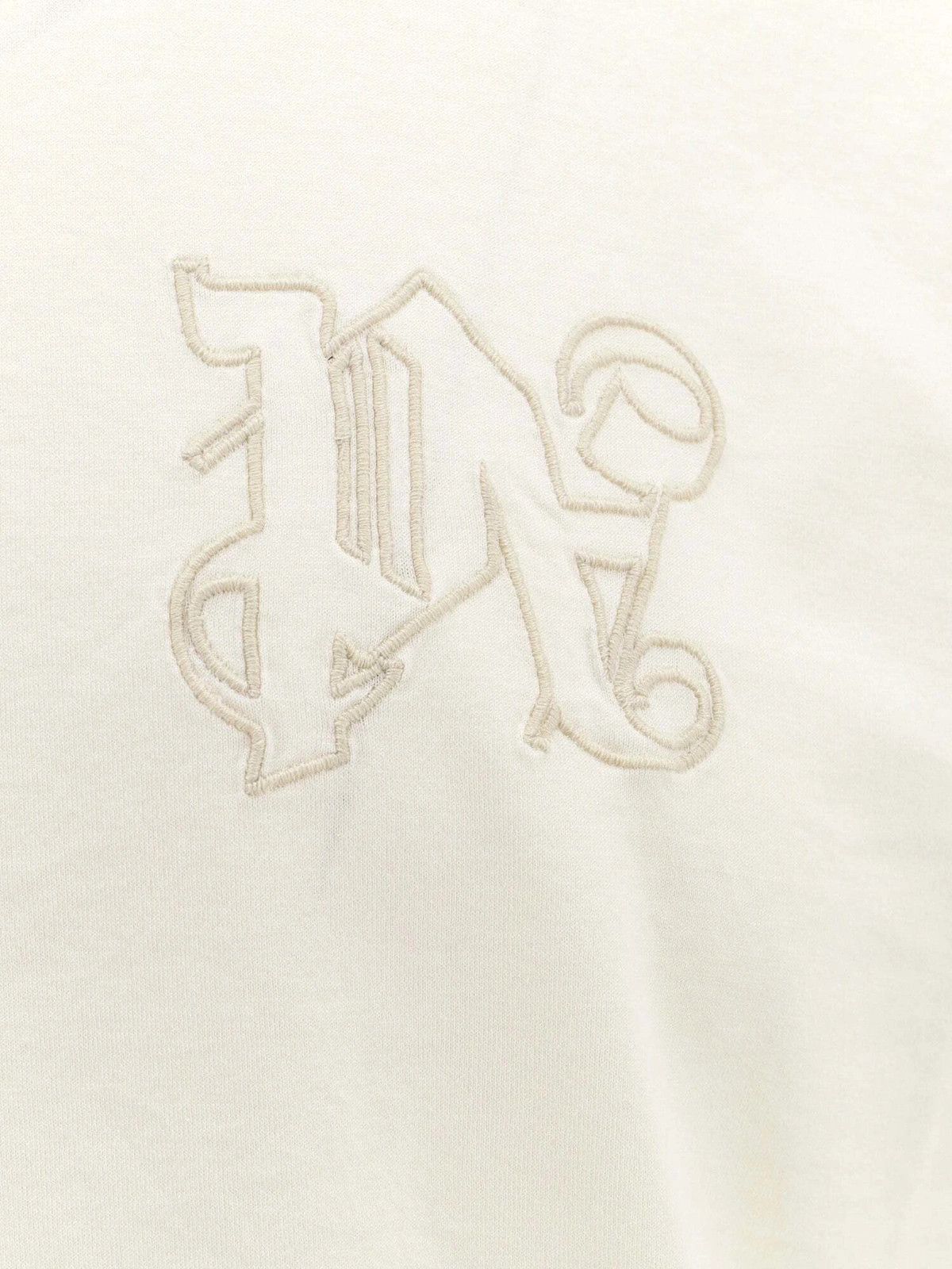 Palm Angels o1y0325 Logo Crewneck T-Shirt in Ivory Size US XS / EU 42 / 0 - 2 Thumbnail