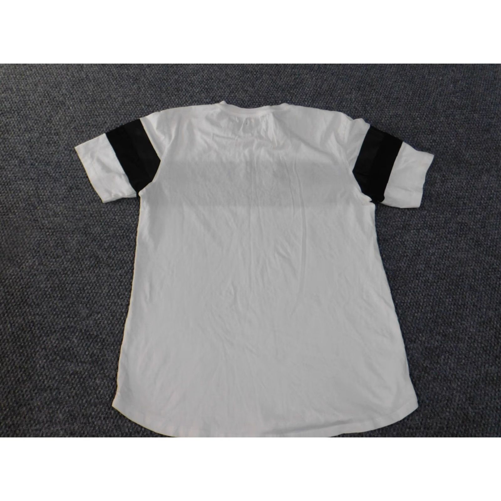 Zara Zara Mens Shirt XL White Stretch Striped City T-Shirt Casual Crew Neck Short Sleeve Cotton Knit Size US XL / EU 56 / 4 - 7 Thumbnail