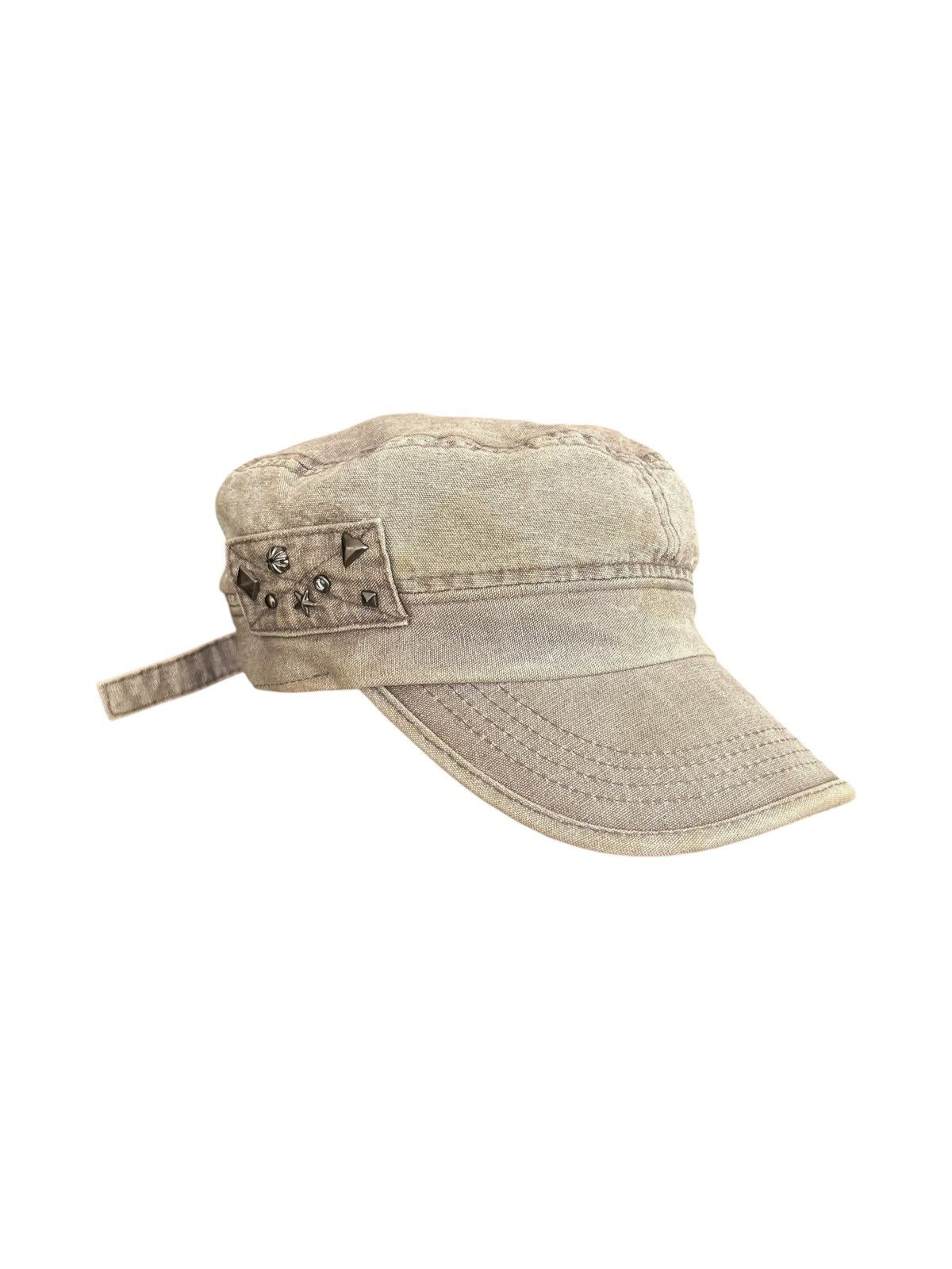Japanese Brand 2000s Vintage Sun Faded Studded Cadet Hat Goth Punk Emo Vkei Size ONE SIZE - 7 Thumbnail
