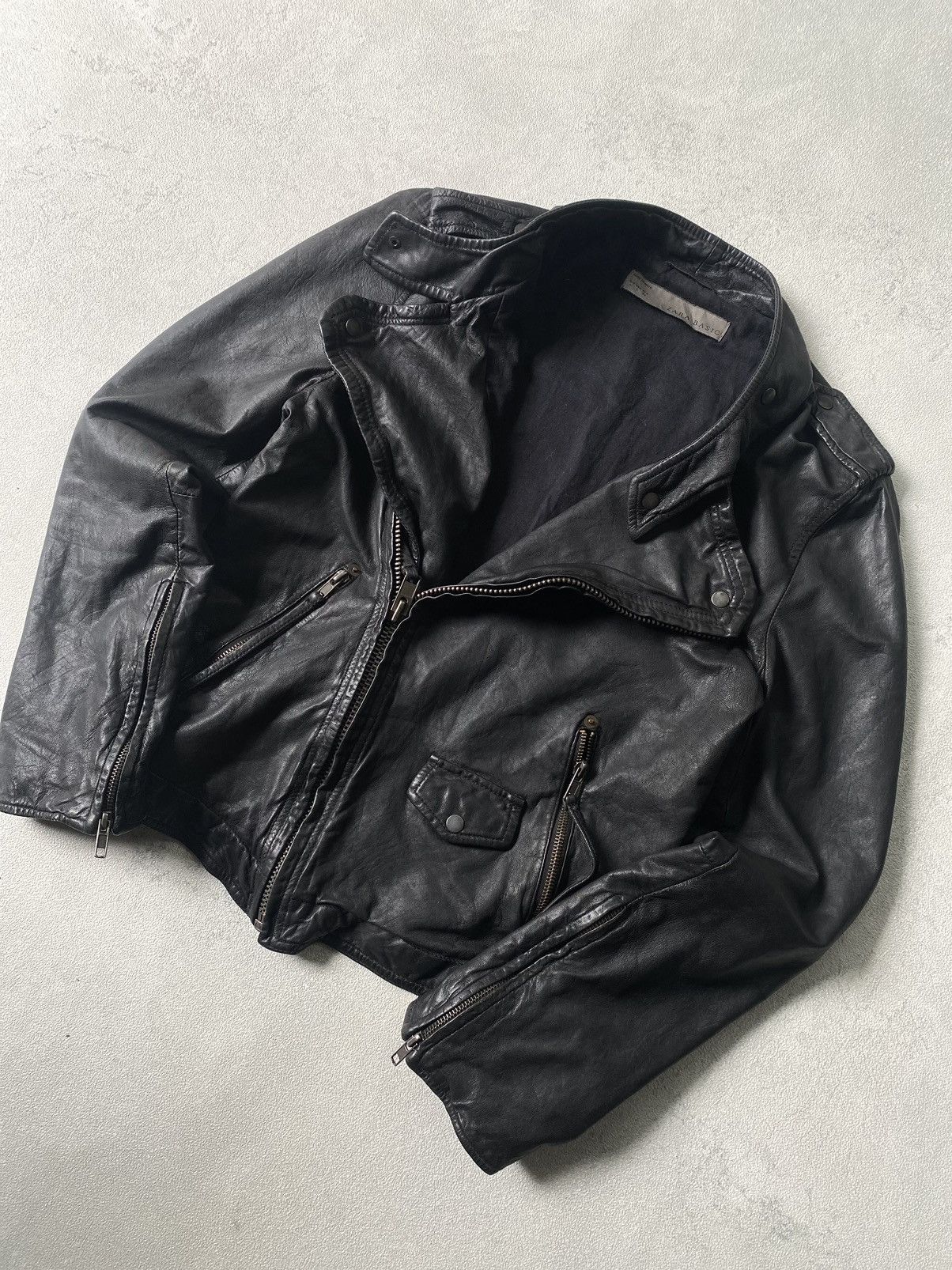Zara asymmetrical leather biker jacket Size US L / EU 52-54 / 3 - 5 Thumbnail