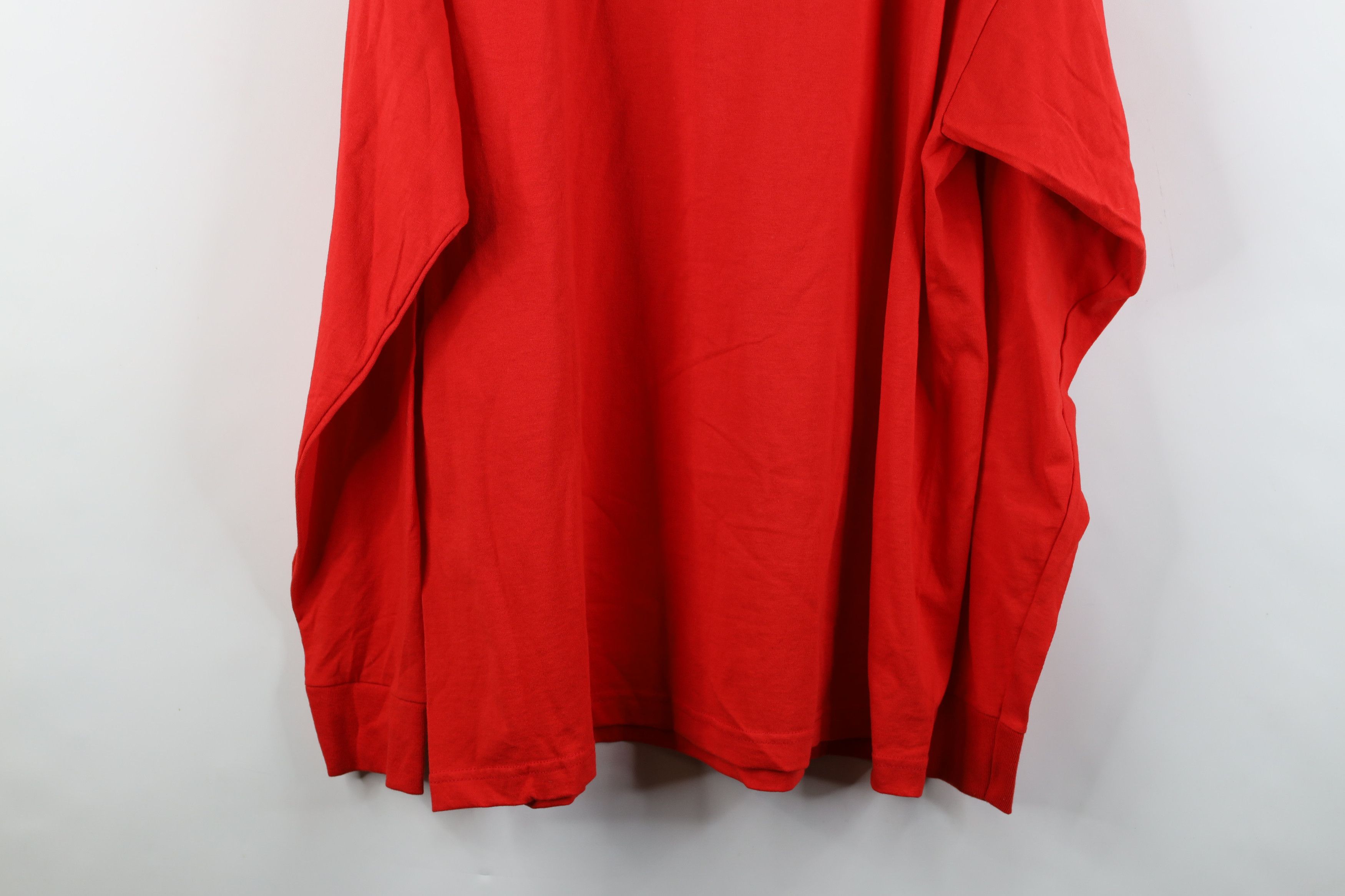 Vintage Vintage 90s Streetwear Long Sleeve T-Shirt Cotton Red USA Size US XXL / EU 58 / 5 - 10 Thumbnail