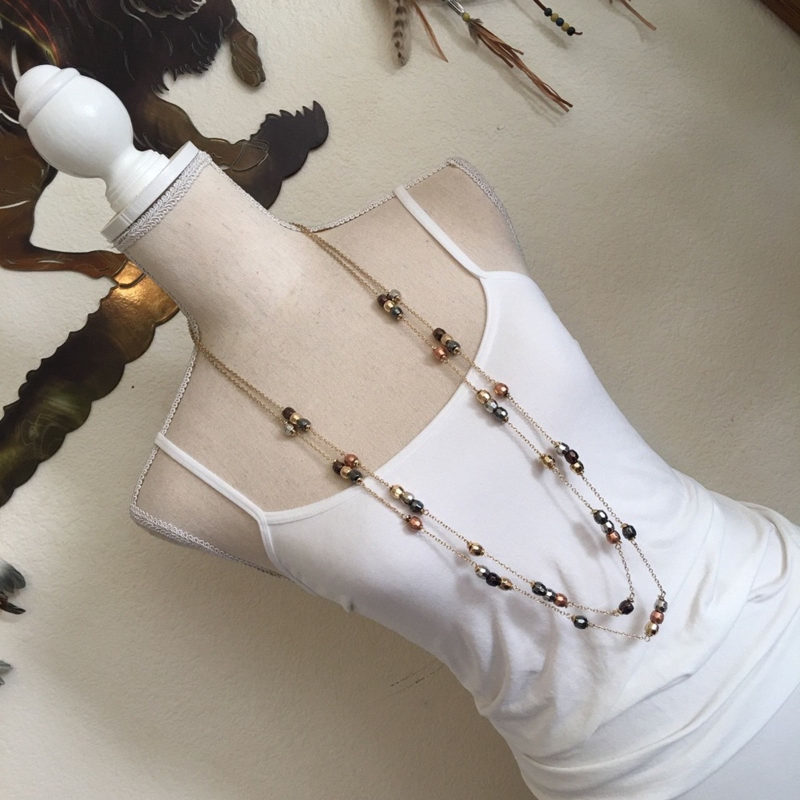 Vintage Vintage double strand metallic beads necklace Size ONE SIZE - 3 Thumbnail