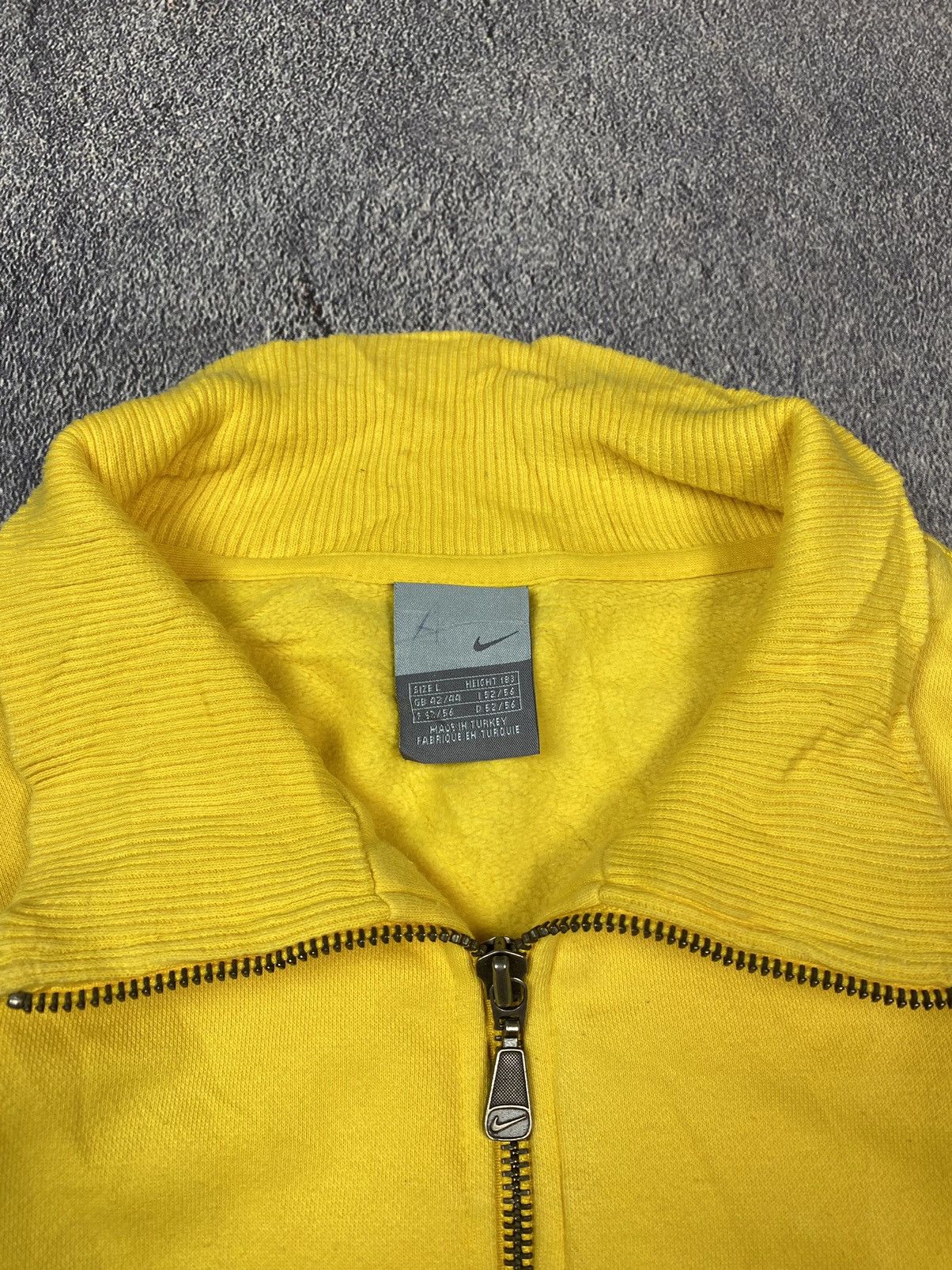 Nike Vintage 00s Nike Team Yellow Full Zip High Neck Y2K Size US L / EU 52-54 / 3 - 5 Thumbnail