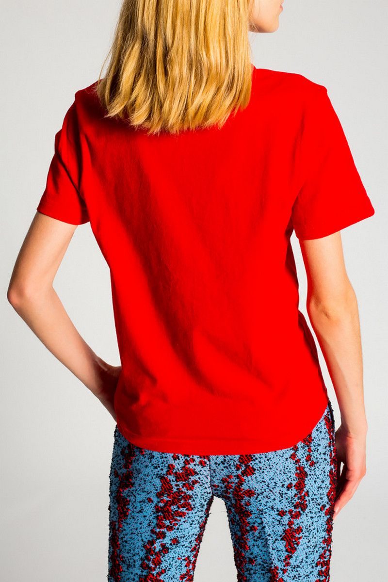 Bottega Veneta BOTTEGA VENETA scarlet red jersey cotton t-shirt Size Large Size L / US 10 / IT 46 - 2 Thumbnail