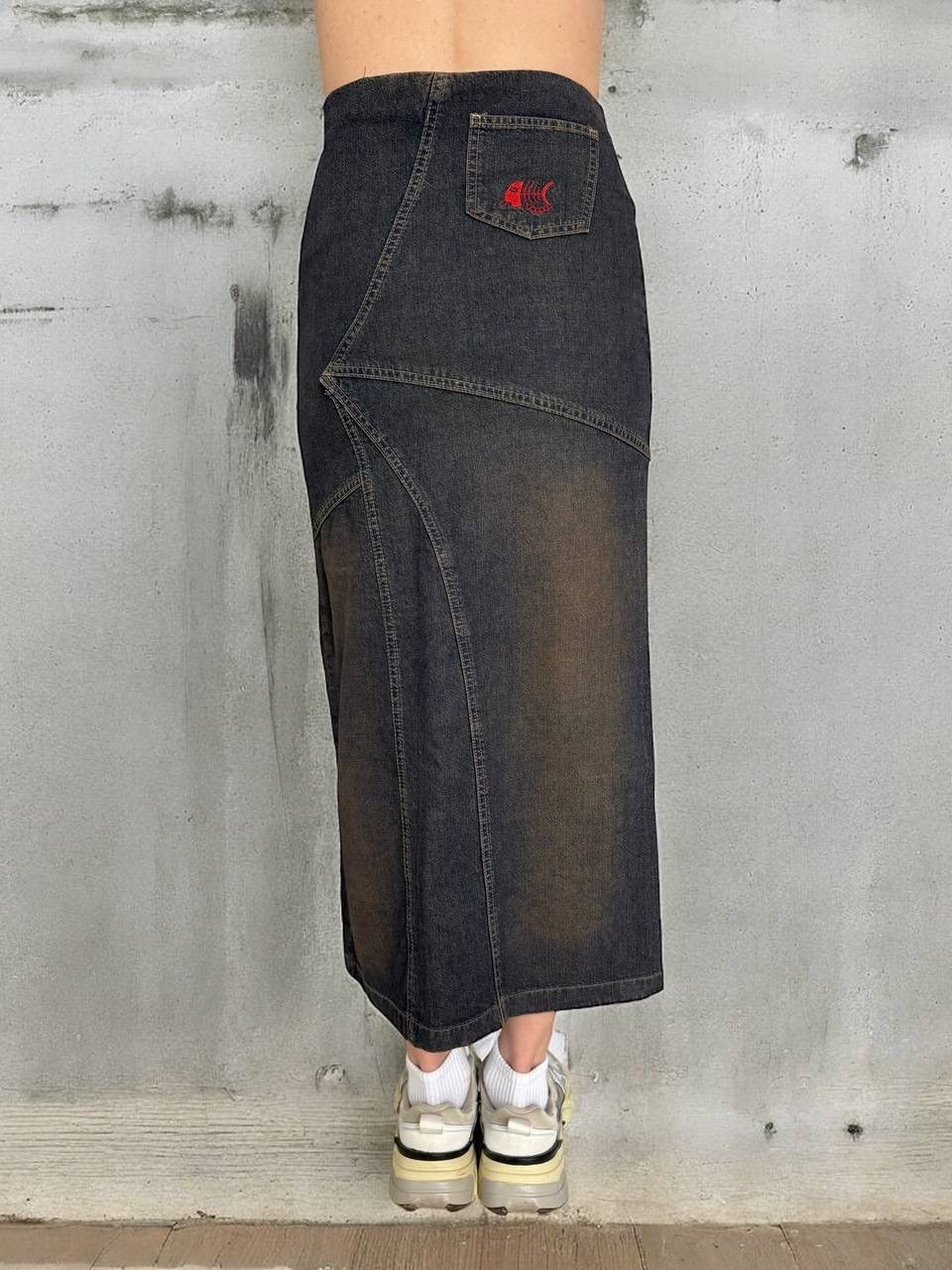 20471120 × If Six Was Nine Amazing Y2K Washed Denim Midi Skirt Size 27" / US 4 / IT 40 - 3 Thumbnail