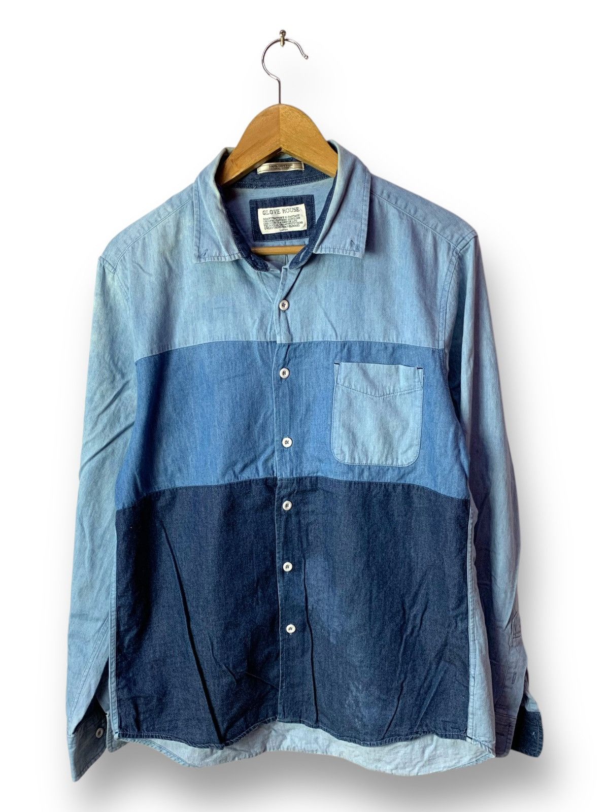 Designer × Japanese Brand 🔥Glove House Blue Denim Button Up Tops Shirt Size US L / EU 52-54 / 3 - 1 Thumbnail