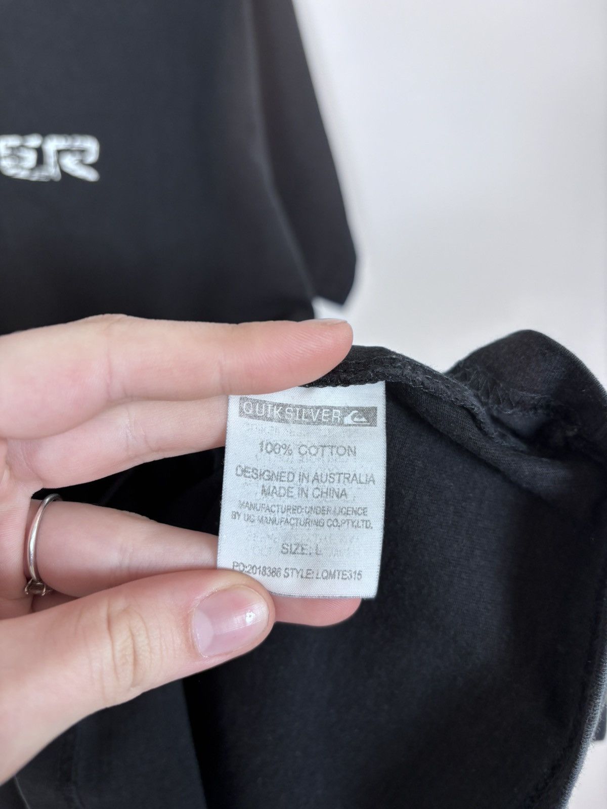 Quiksilver Vintage Quiksilver Australia Streamline Big Logo Black Tee Size US L / EU 52-54 / 3 - 12 Thumbnail