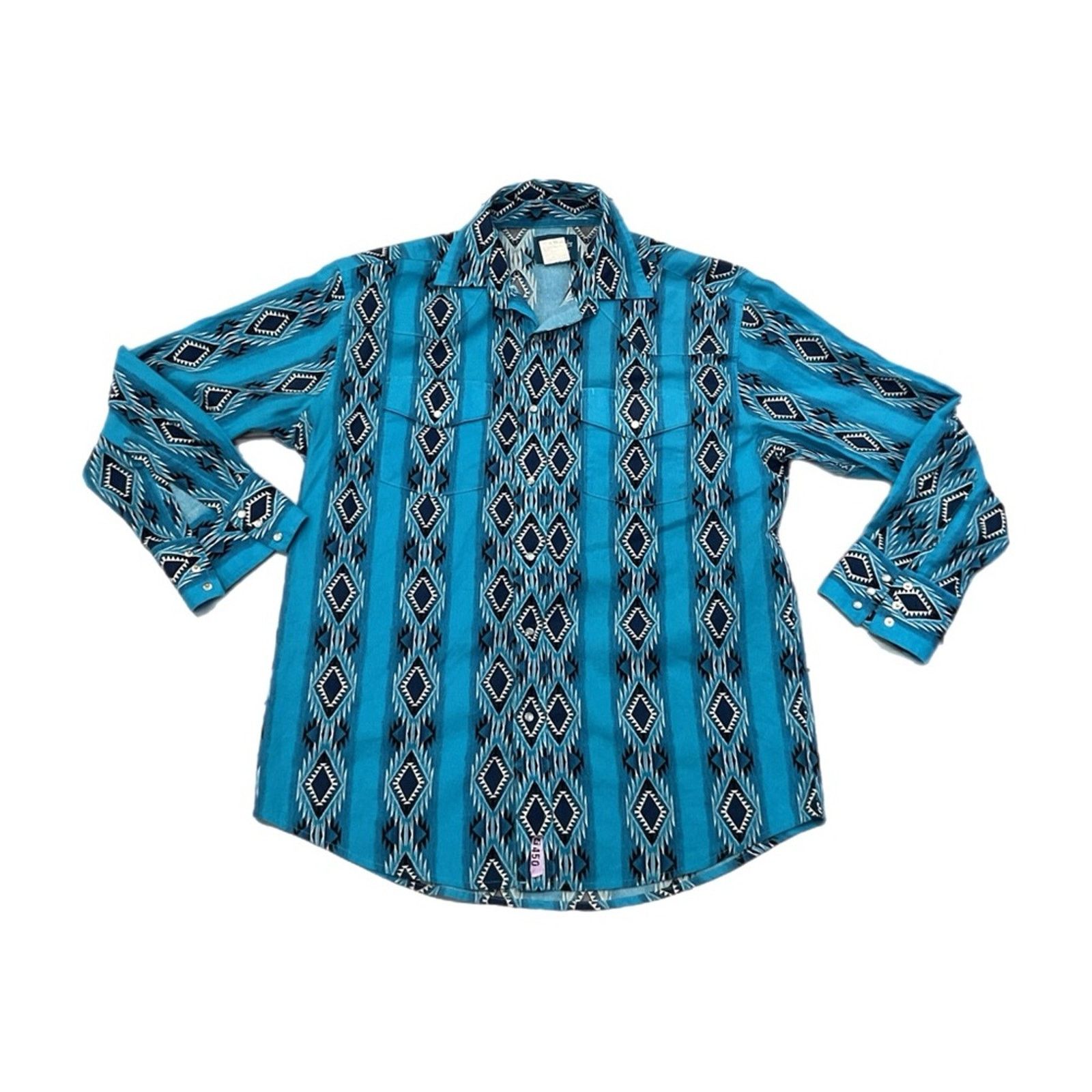 Wrangler Wrangler Western Aztec Pearl Snap Long Sleeve Shirt Size US L / EU 52-54 / 3 - 1 Thumbnail