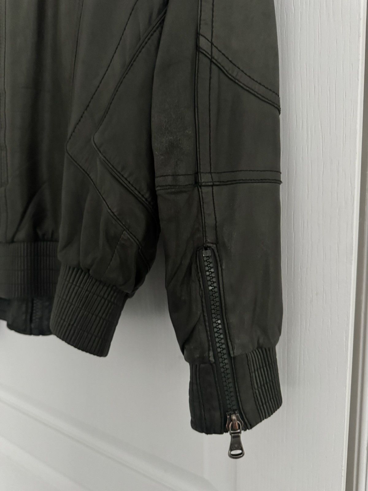 Dolce & Gabbana Dolce Gabbana Vintage Zip Leather Jacket Lambskin Green Sz50 Size US M / EU 48-50 / 2 - 6 Thumbnail