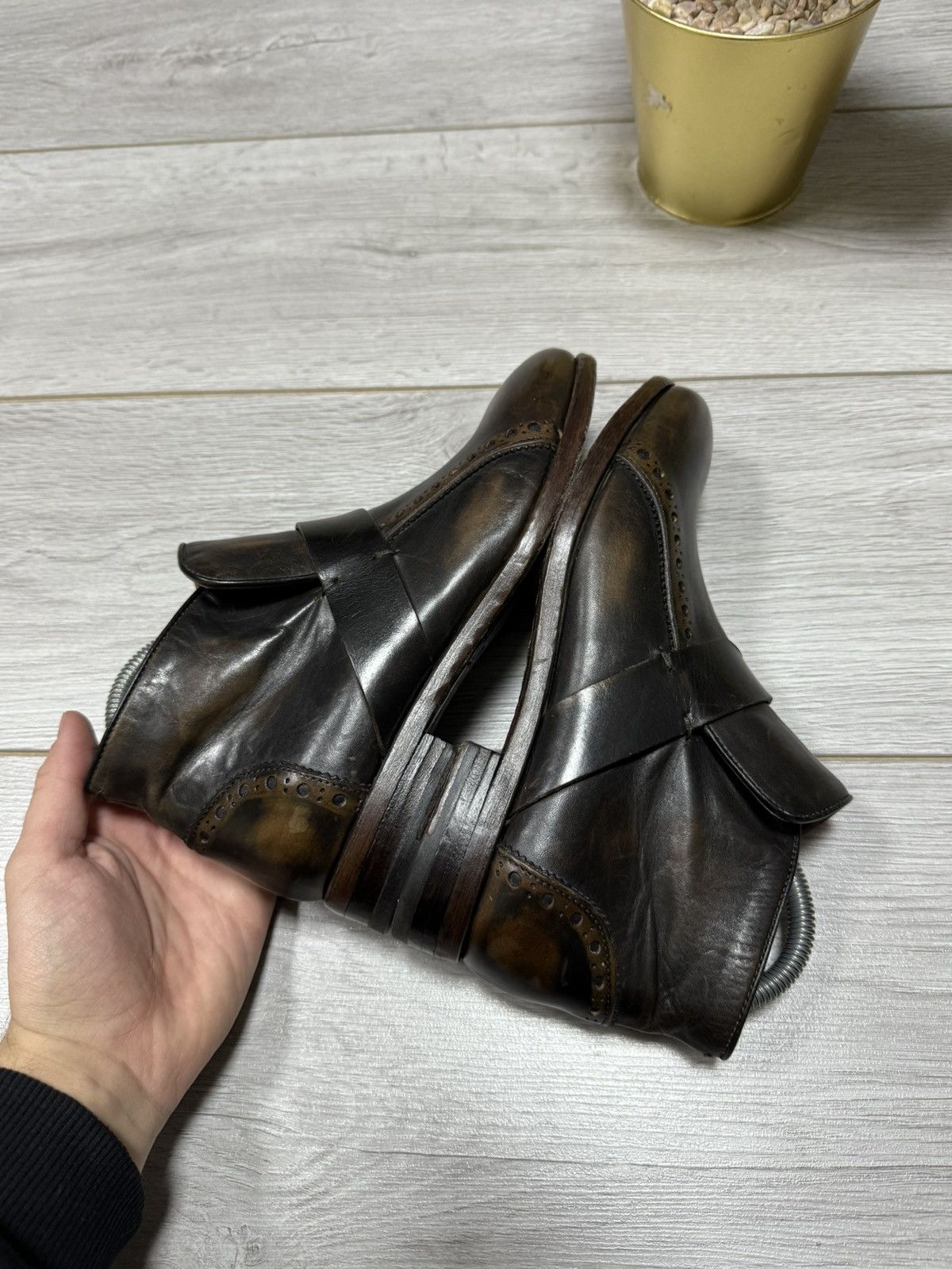 Pantanetti Pantanetti Avant Garde Leather Platform Boots Size US 7.5 / IT 37.5 - 6 Thumbnail