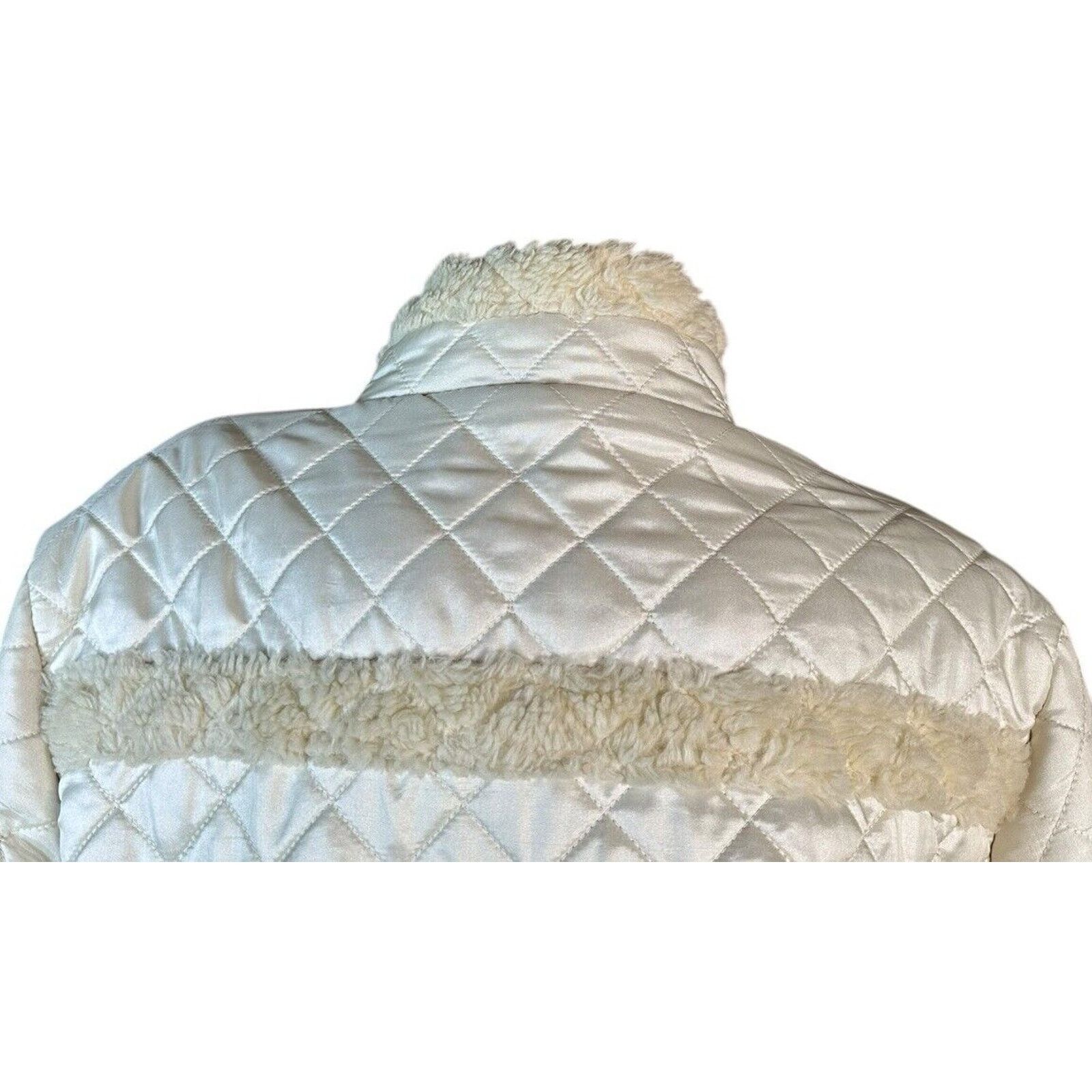 Athleta Athleta Womens Quilted Jacket Ivory Sherpa Faux Fur Trim XL Size XL / US 12-14 / IT 48-50 - 7 Thumbnail