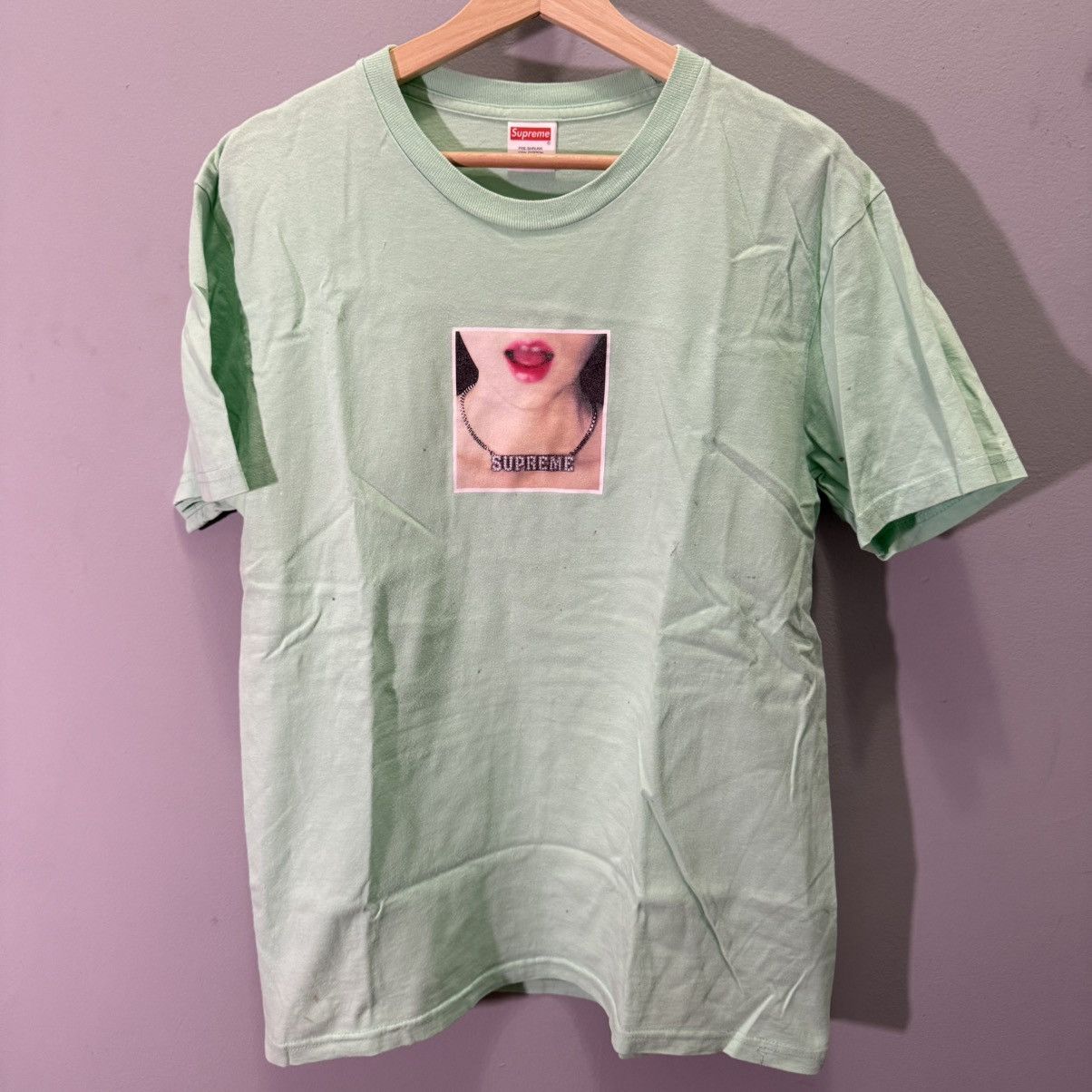 Supreme Supreme Necklace Tee Pale Mint Medium SS18 Size US M / EU 48-50 / 2 - 1 Thumbnail