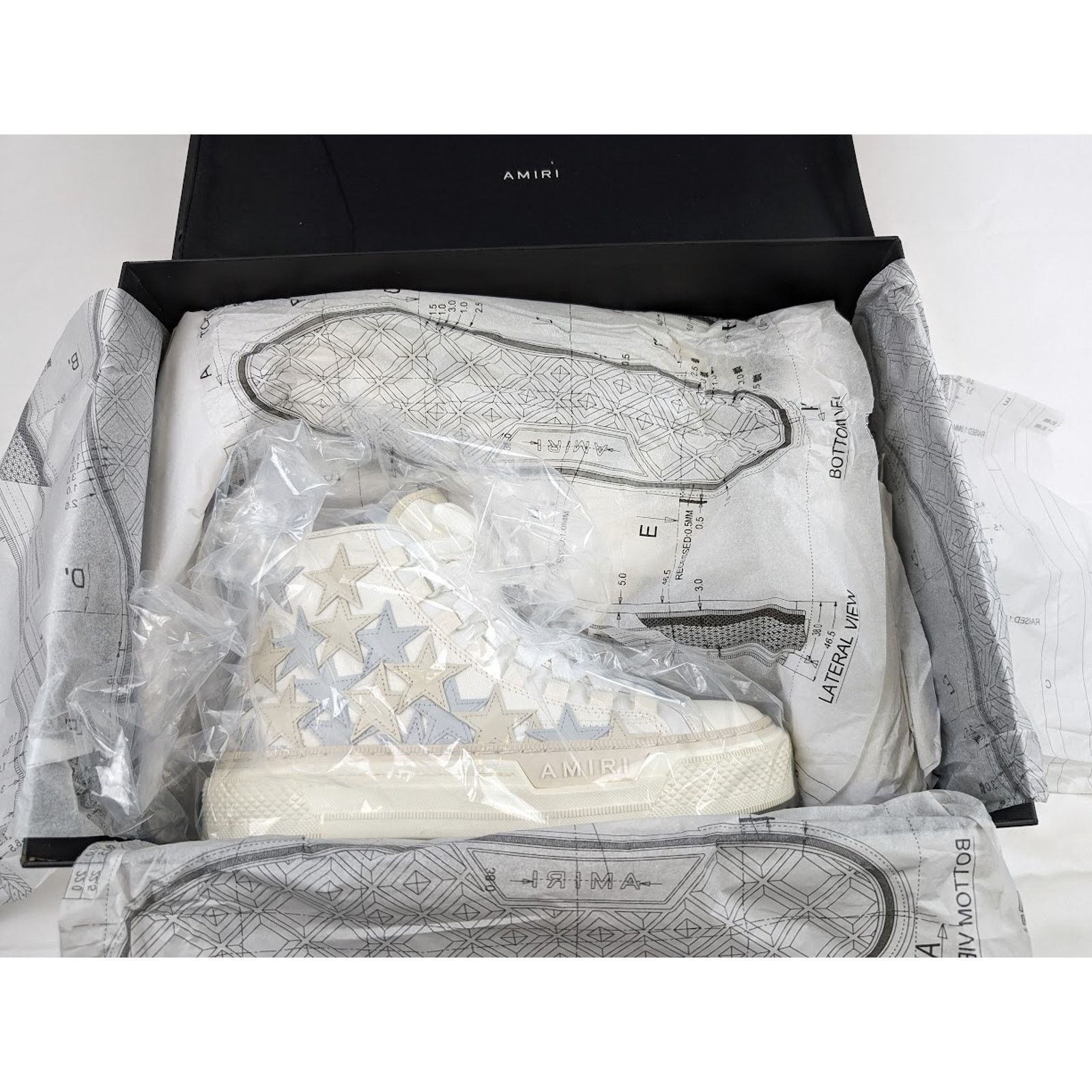 Amiri o1rshd1 Stars Court High-Top Sneakers in Grey / White 46 Size US 13 / EU 46 - 21 Thumbnail