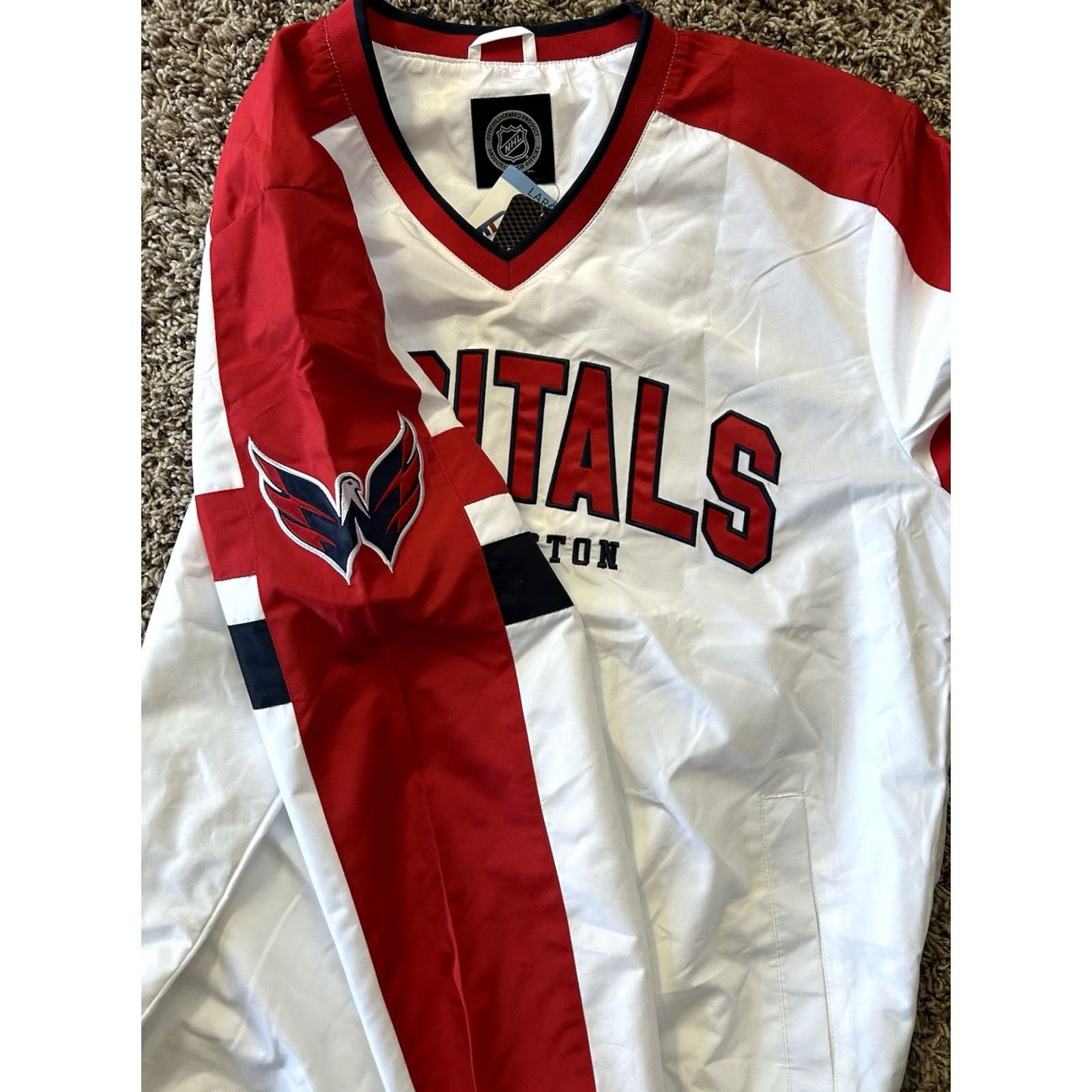 NHL Washington Capitals NHL Official Licensed vneck Fan Jersey Size XL Mens NEW Size US L / EU 52-54 / 3 - 5 Thumbnail