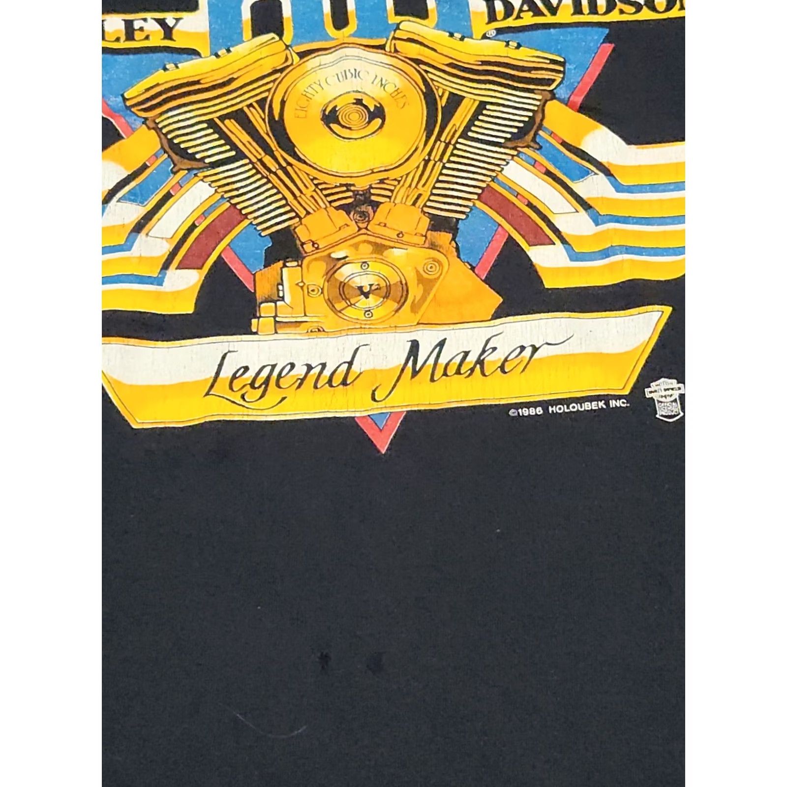 Harley Davidson VINTAGE Harley-Davidson T-Shirt Back 1980s Biker Graphic Tee Black M Unisex DX TN Size US M / EU 48-50 / 2 - 2 Thumbnail