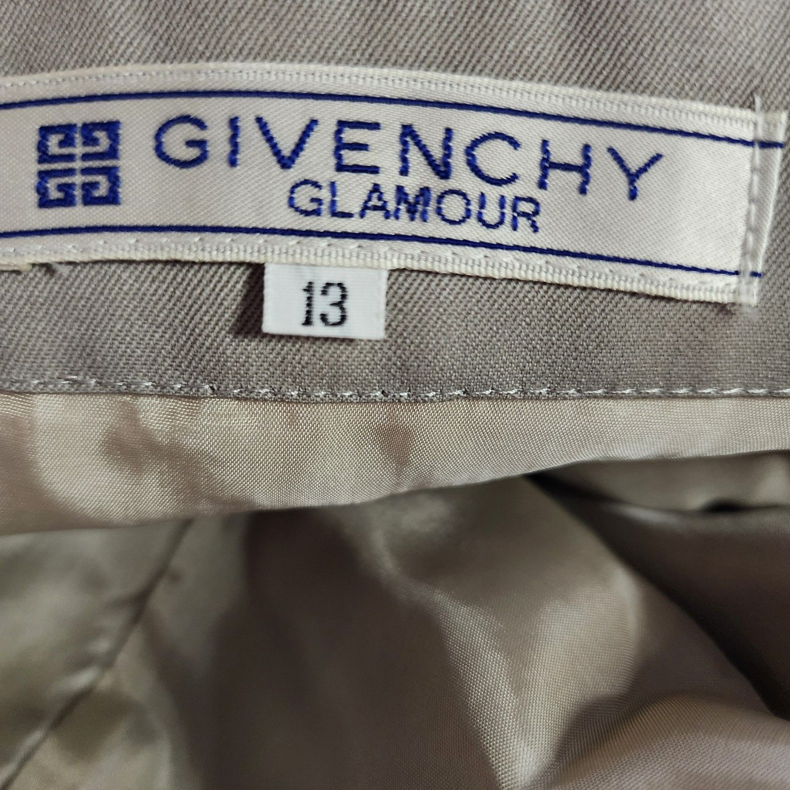 Givenchy Givenchy Glamour Wrap Skirt 13 | 100% Cupro | Khaki Beige | Size 34" / US 12 / IT 48 - 2 Thumbnail