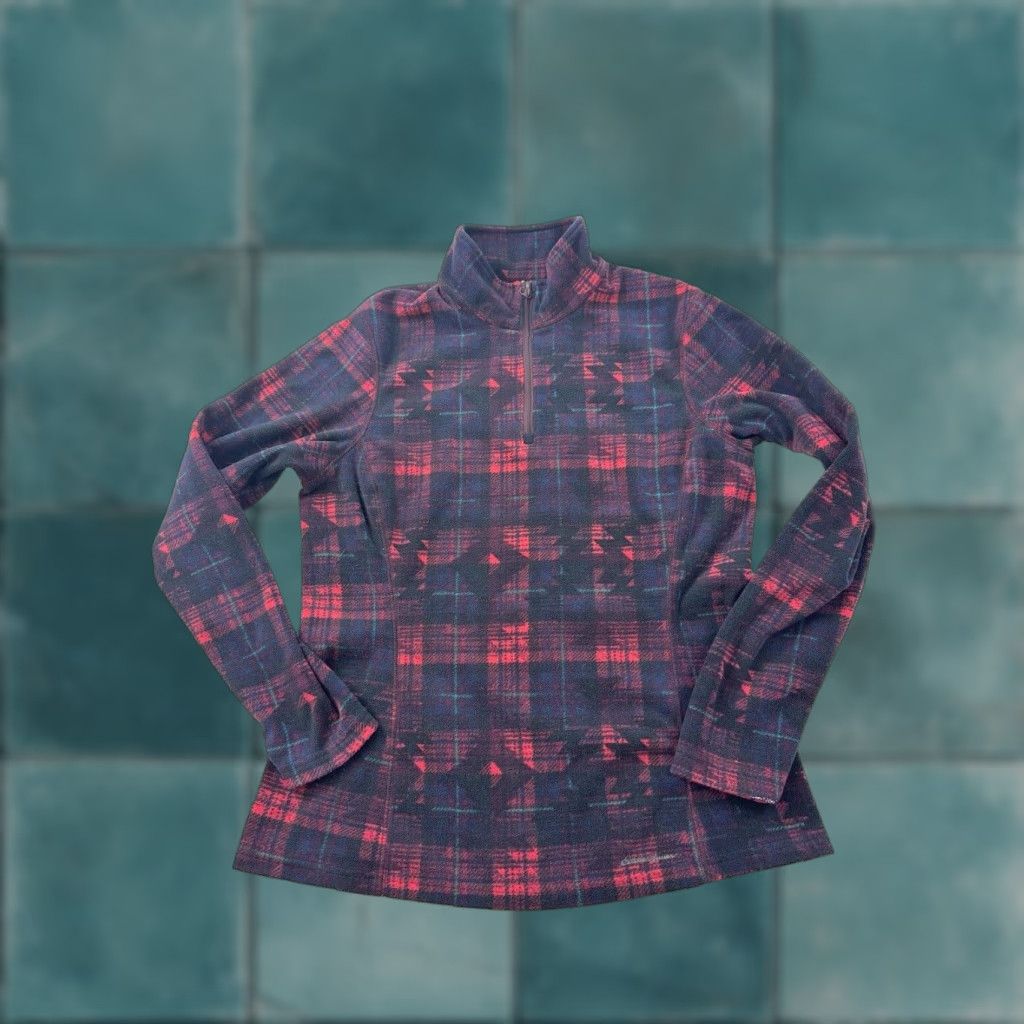 Eddie Bauer Eddie Bauer Sweatshirt Women’s M Plaid Tribal 1/4 Zip Fleece Pullover Multicolor Activewear Menus Womens Size M / US 6-8 / IT 42-44 - 1 Thumbnail