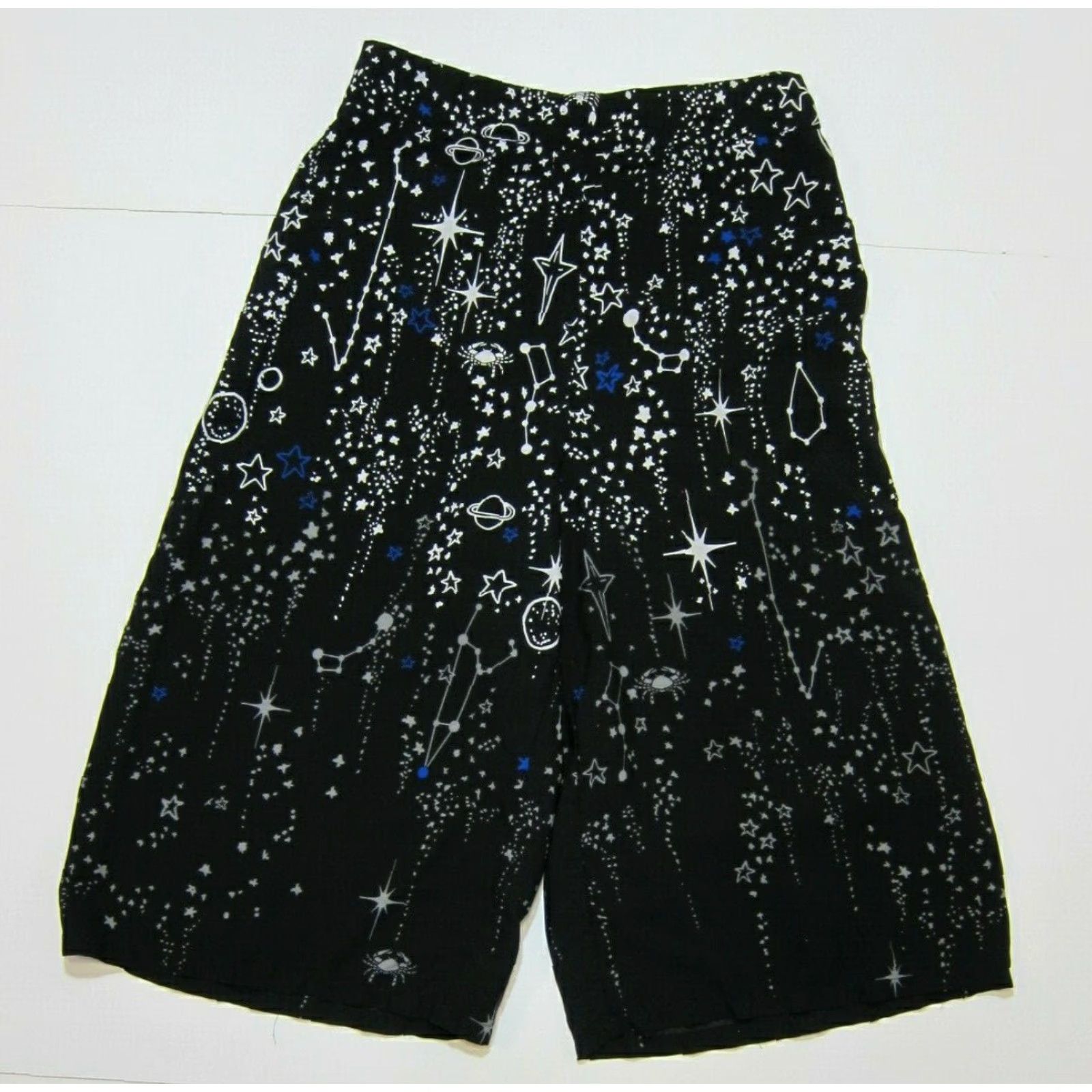 Vintage DO+BE Black Blue White Astrology Star Planet Bloomer Capri Pant Women Size Small Size 28" / US 6 / IT 42 - 7 Thumbnail