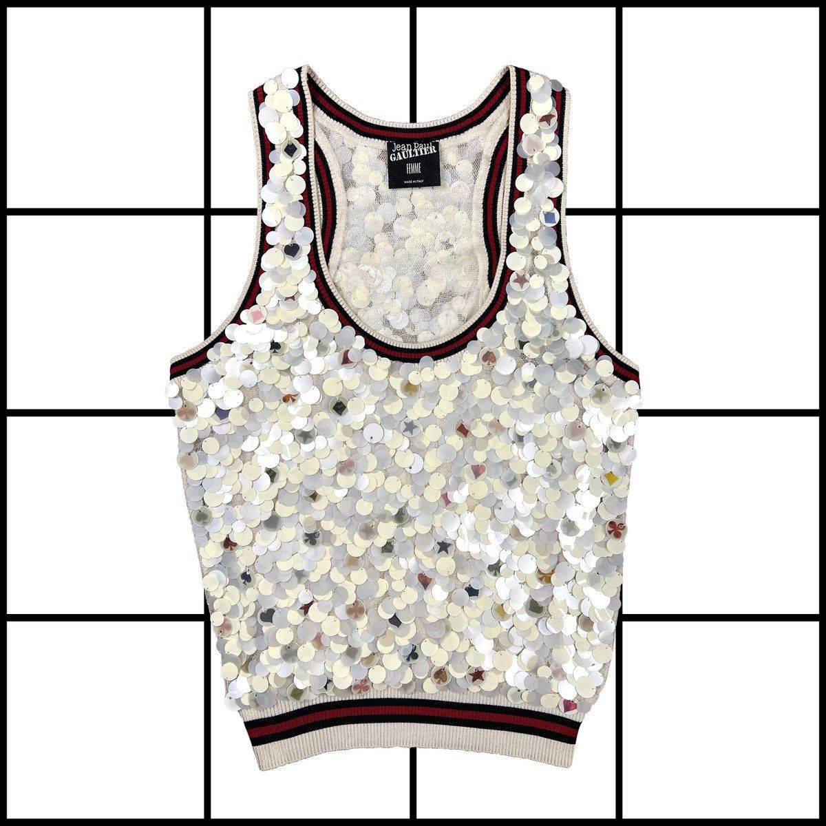 [ SS07 Jean Paul Gaultier Sequin/Silk Runway Tank Top ]