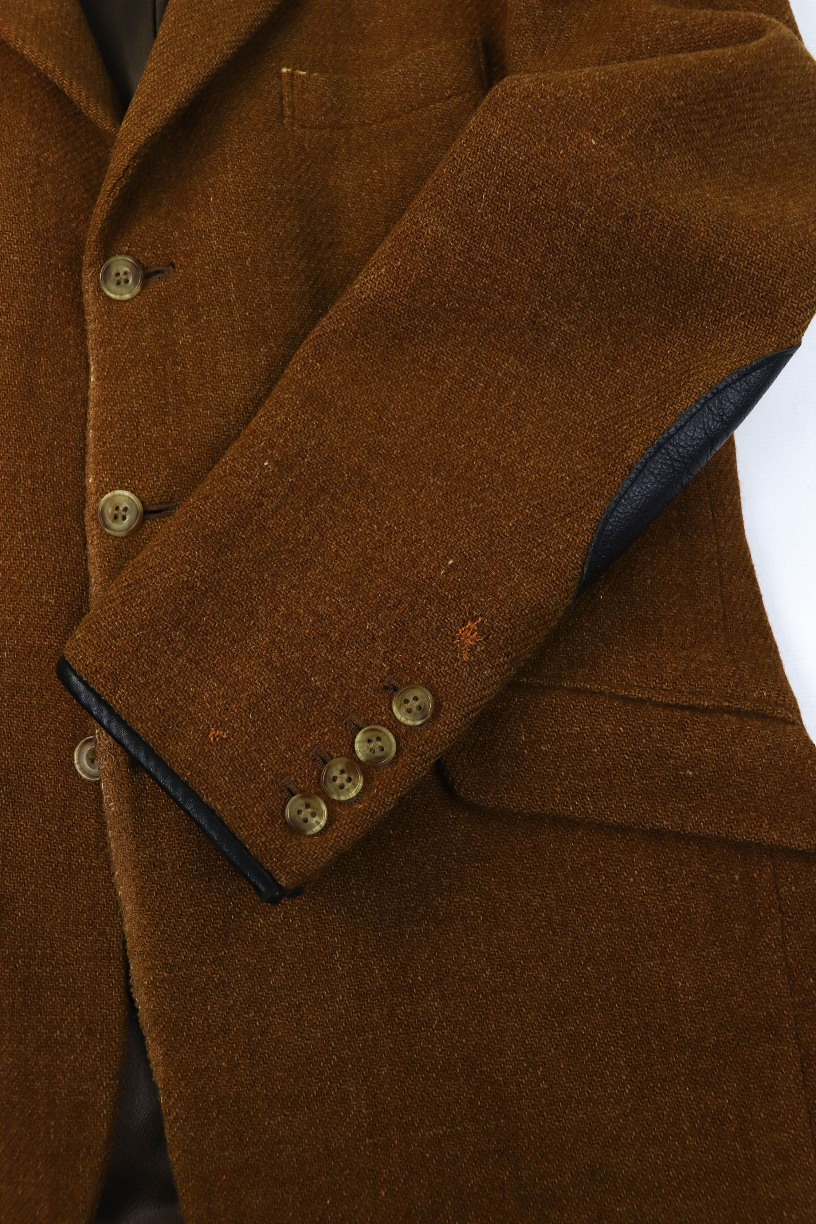 Hackett HACKETT England Made Leather Patches Distressed Tweed Blazer Size US M / EU 48-50 / 2 - 19 Thumbnail