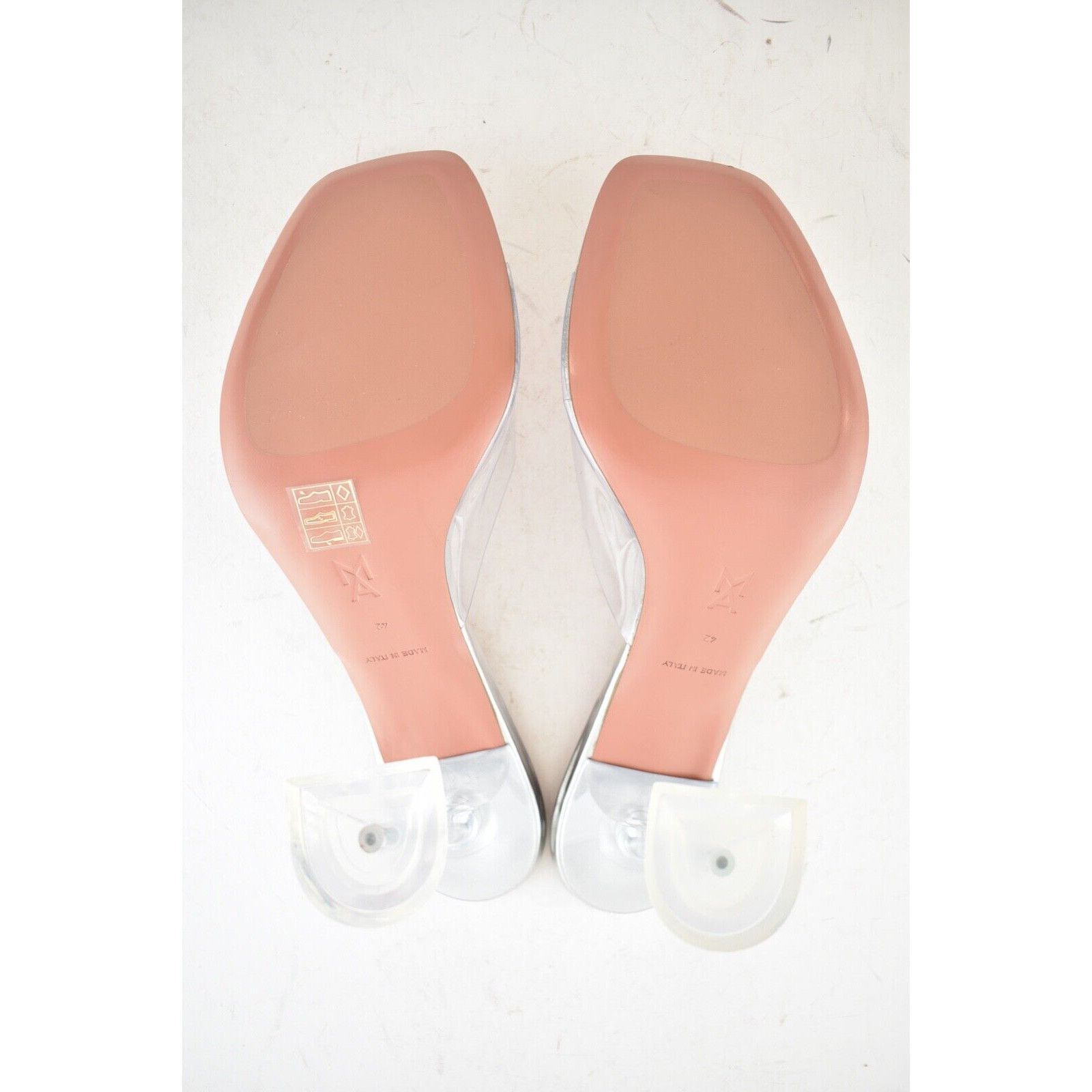 Amina Muaddi Lupita PVC Clear Backless Mule Sandal Heel Pump 42 Size US 12 / IT 42 - 12 Thumbnail