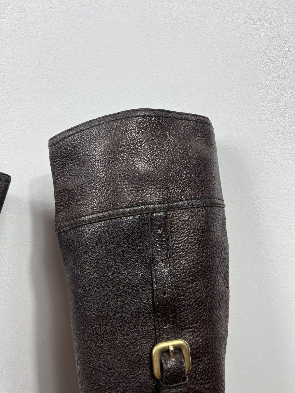 Prada Prada Brown Leather Knee High Boots Block Heel Vintage EU 36 Size US 5 / IT 35 - 3 Thumbnail
