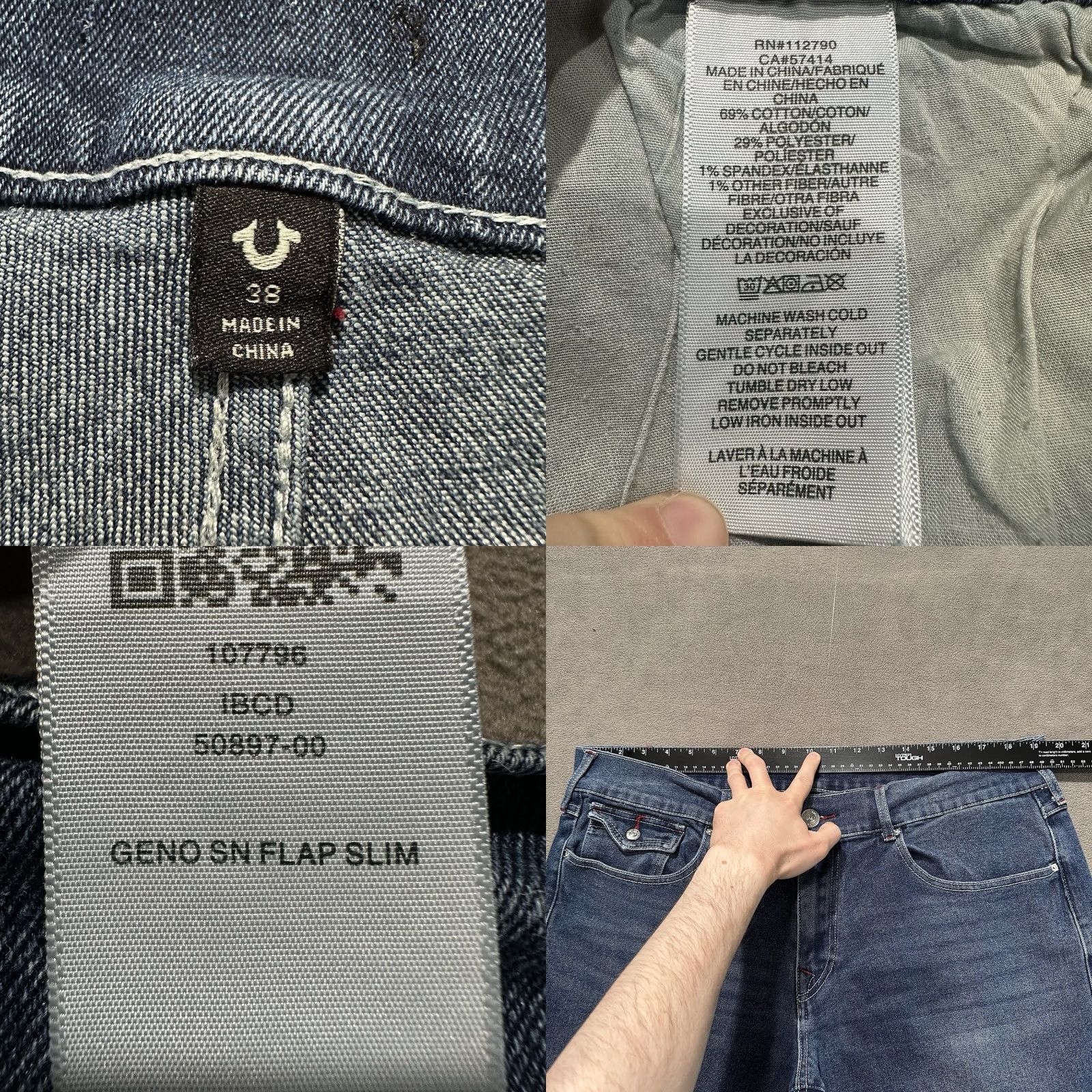 True Religion True Religion Jeans Mens 38 Slim Fit Geno Blue SN Flap Pockets GUC Size US 38 / EU 54 - 8 Thumbnail