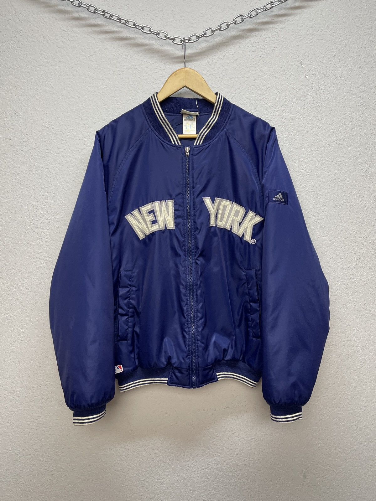 New York Yankees × Nike × Vintage Vintage y2k Adidas New York Yankees Varsity Bobners Jacket Size US M / EU 48-50 / 2 - 1 Thumbnail
