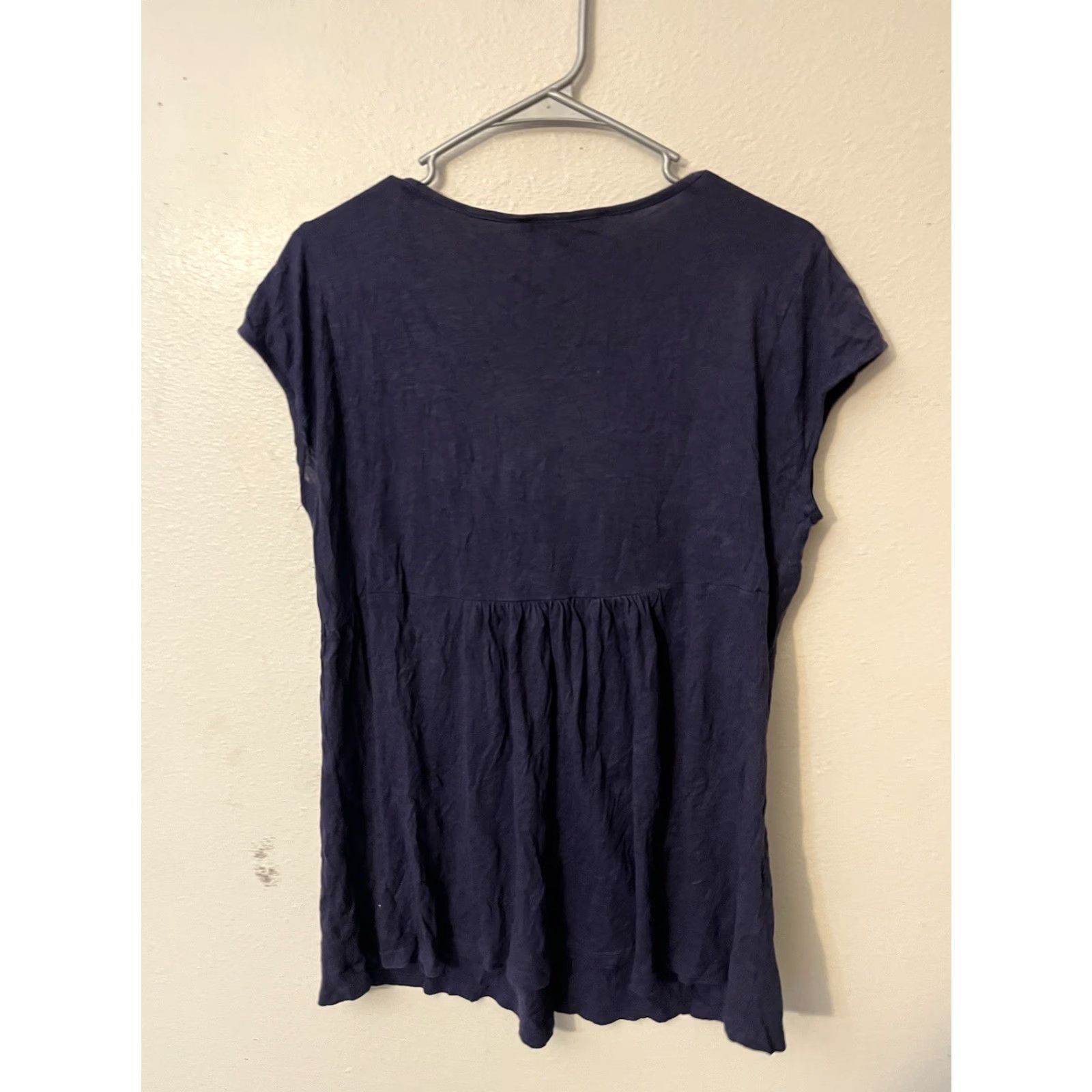 Gloria Vanderbilt Gloria Vanderbilt Blouse Round Neck Embroidered White Blue Women's M Cap Sleeve Shirt Regular Adults Womens Size M / US 6-8 / IT 42-44 - 3 Thumbnail