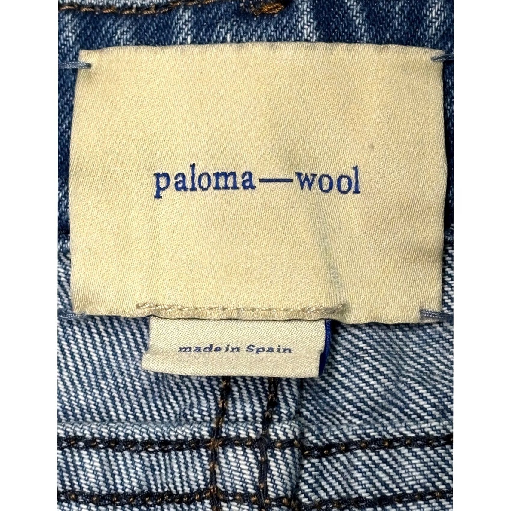 Paloma Wool Paloma Wool Blue Curved Seam Wide Leg Jeans Womens Size 32 Inseam 30 Made Spain 5-Pocket Jeans Button Zip Rise High Vintage No Size 24" / US 00 / IT 34 - 3 Thumbnail