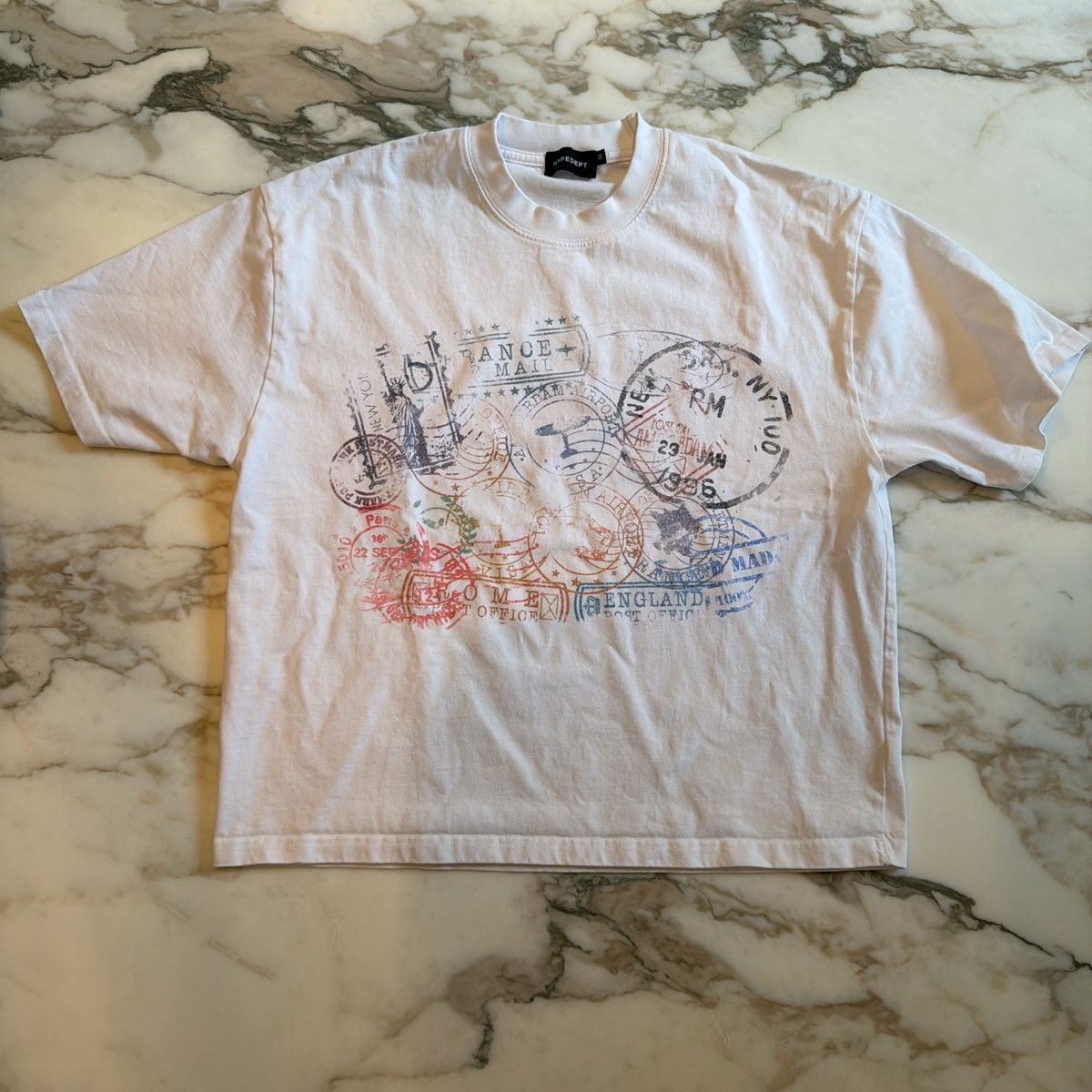 HYPEDEPT White Hype Dept “Stamps” Graphic Tee Shirt Size US XS / EU 42 / 0 - 1 Thumbnail