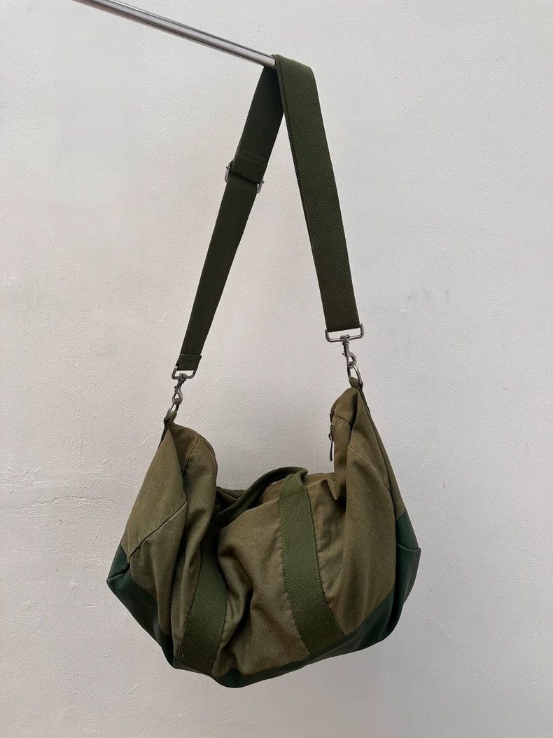 Yohji Yamamoto Yohji Yamamoto Army Green Canvas Travel Bag Cross Body Bag Size ONE SIZE - 3 Thumbnail
