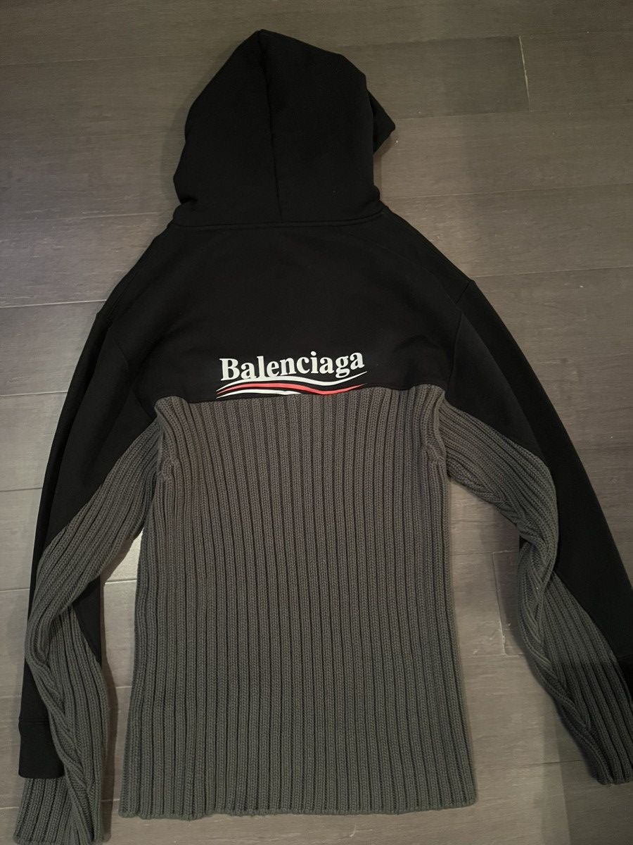 Balenciaga Balenciaga Political Heavy Knit Hoodie Size US M / EU 48-50 / 2 - 2 Thumbnail