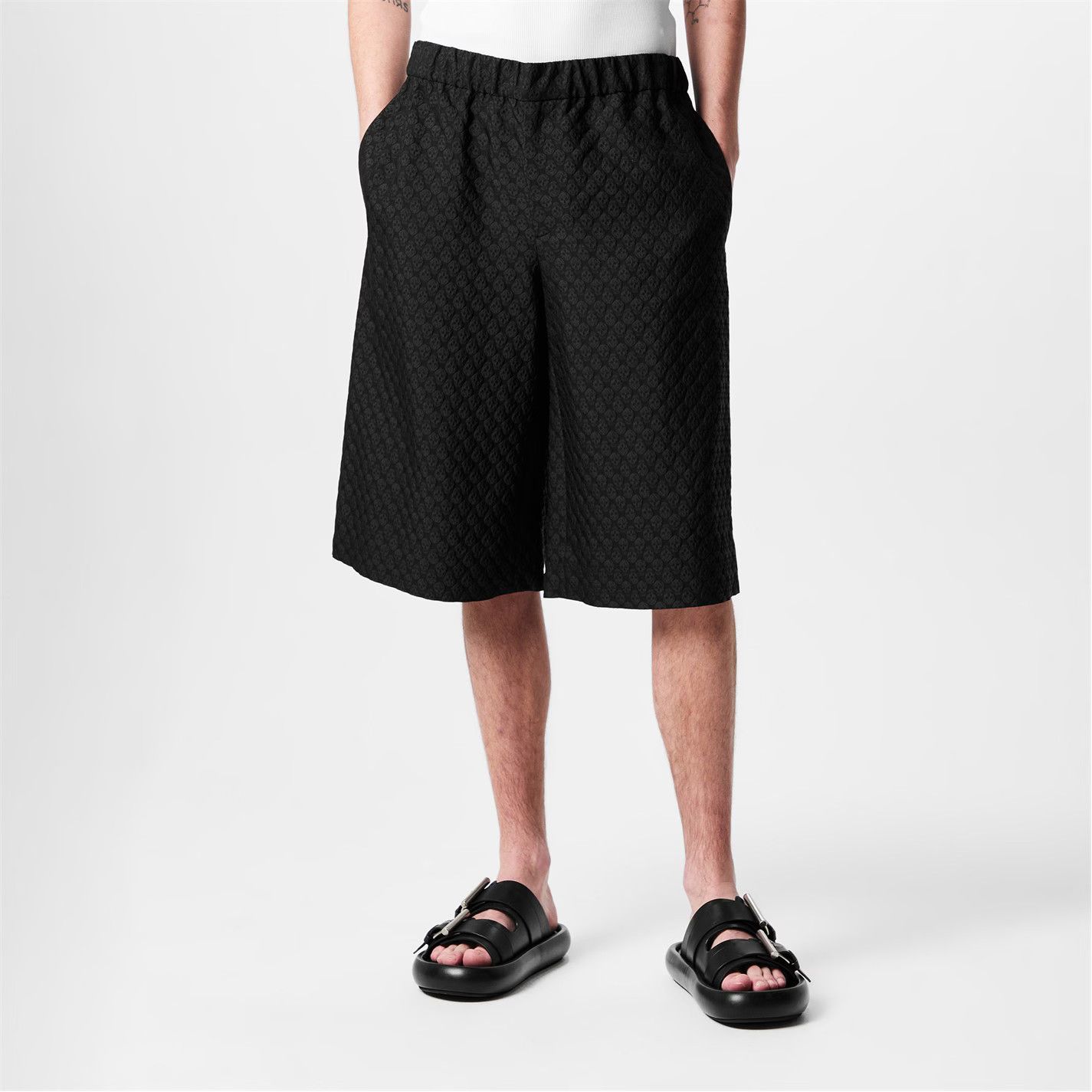 Alexander McQueen o1g2r1mq0326 Skull Jacquard Bermuda Shorts in Black Size US 34 / EU 50 - 2 Thumbnail