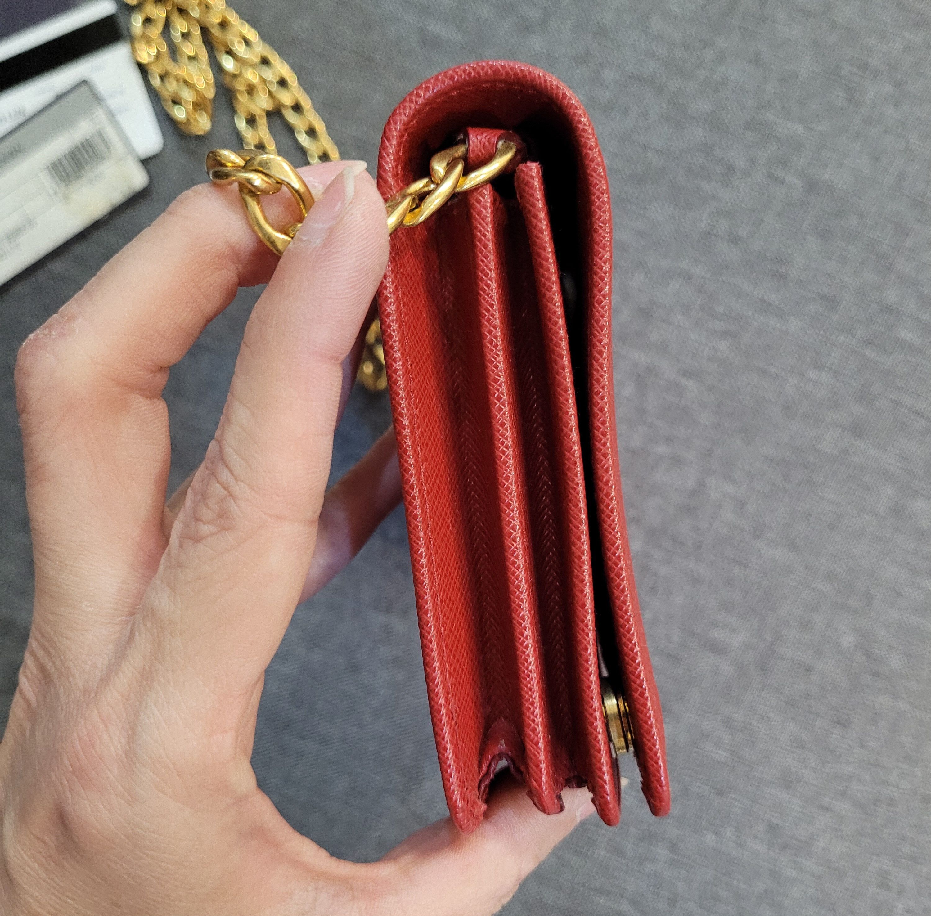 Prada Prada Crossbody Wallet on Chain Saffiano Lux Leather 1BP006 Size ONE SIZE - 12 Thumbnail